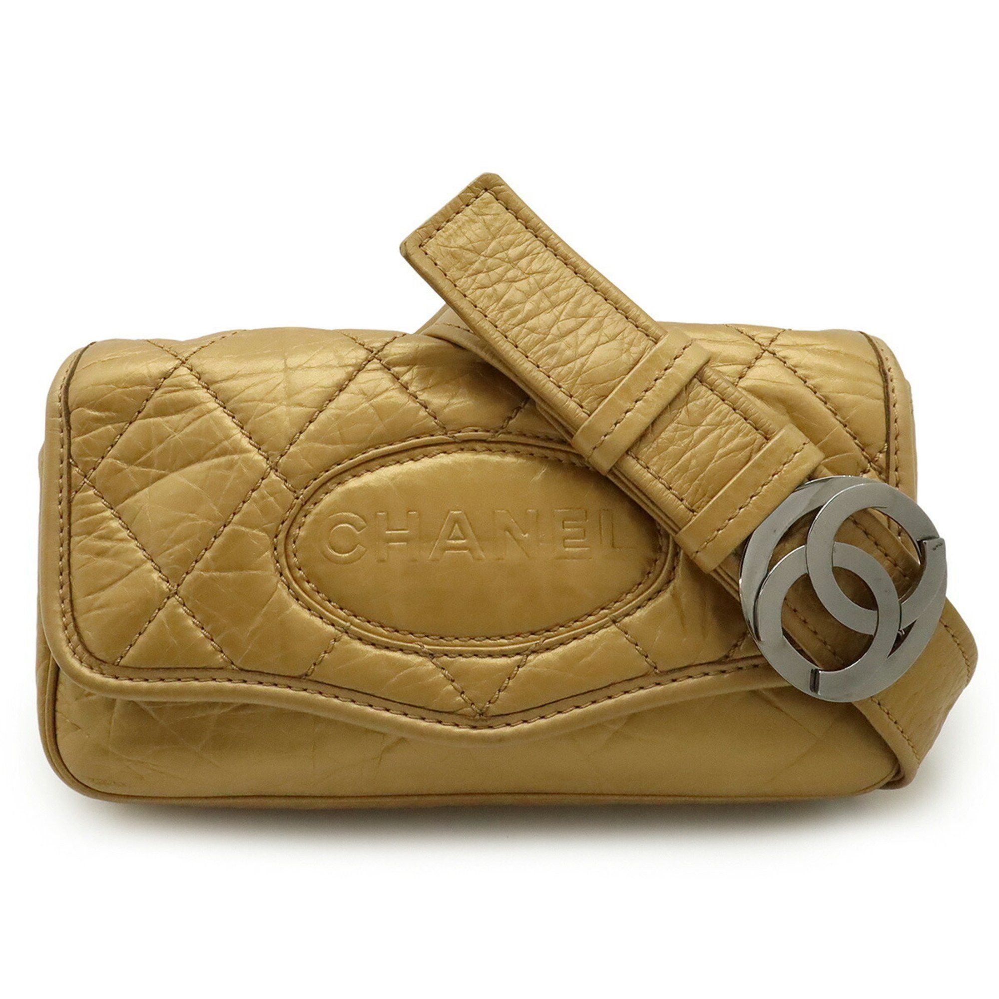 Chanel Chanel Shoulder Bag Coco Mark Leather Calf Gold Size ONE SIZE - 2 Thumbnail