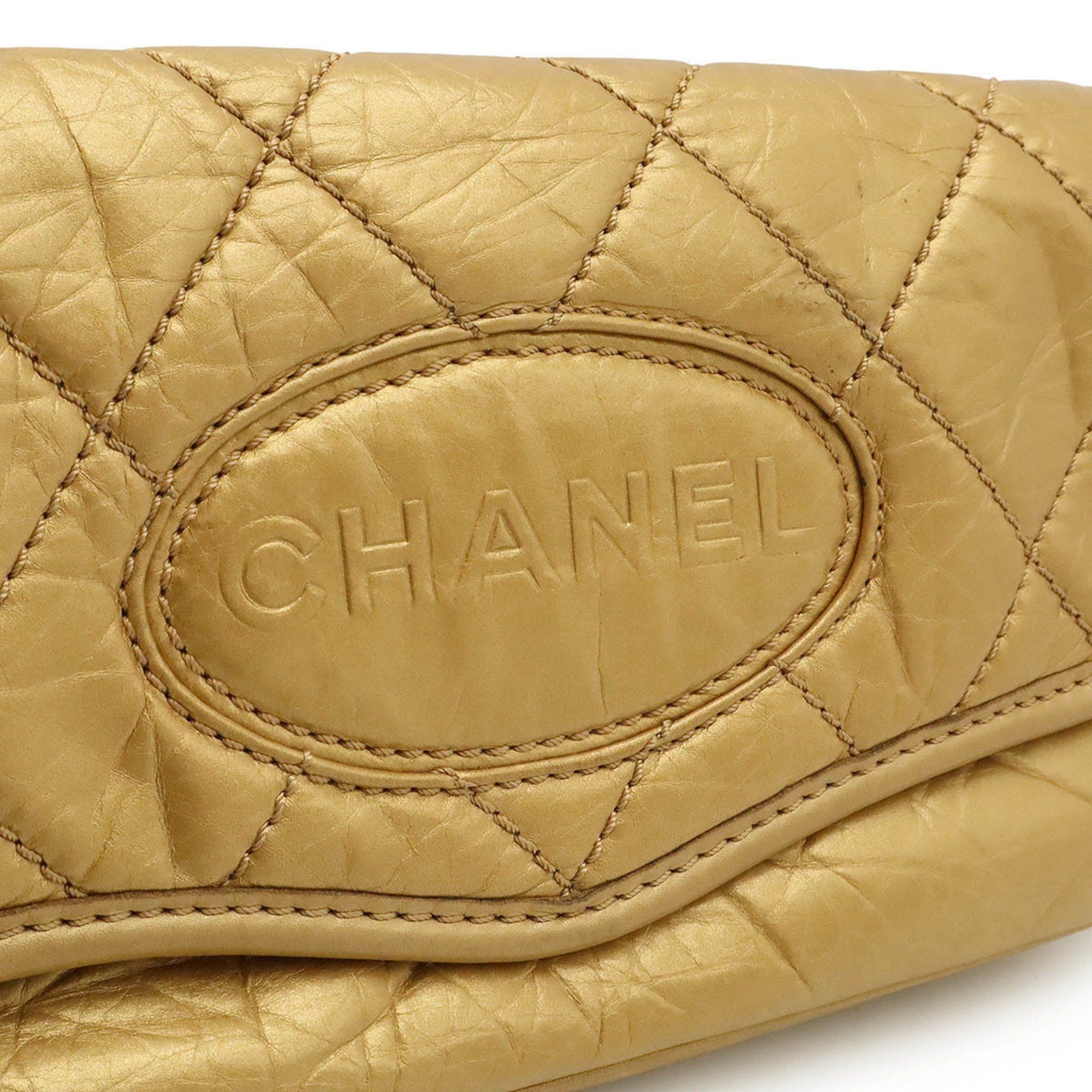 Chanel Chanel Shoulder Bag Coco Mark Leather Calf Gold Size ONE SIZE - 9 Thumbnail