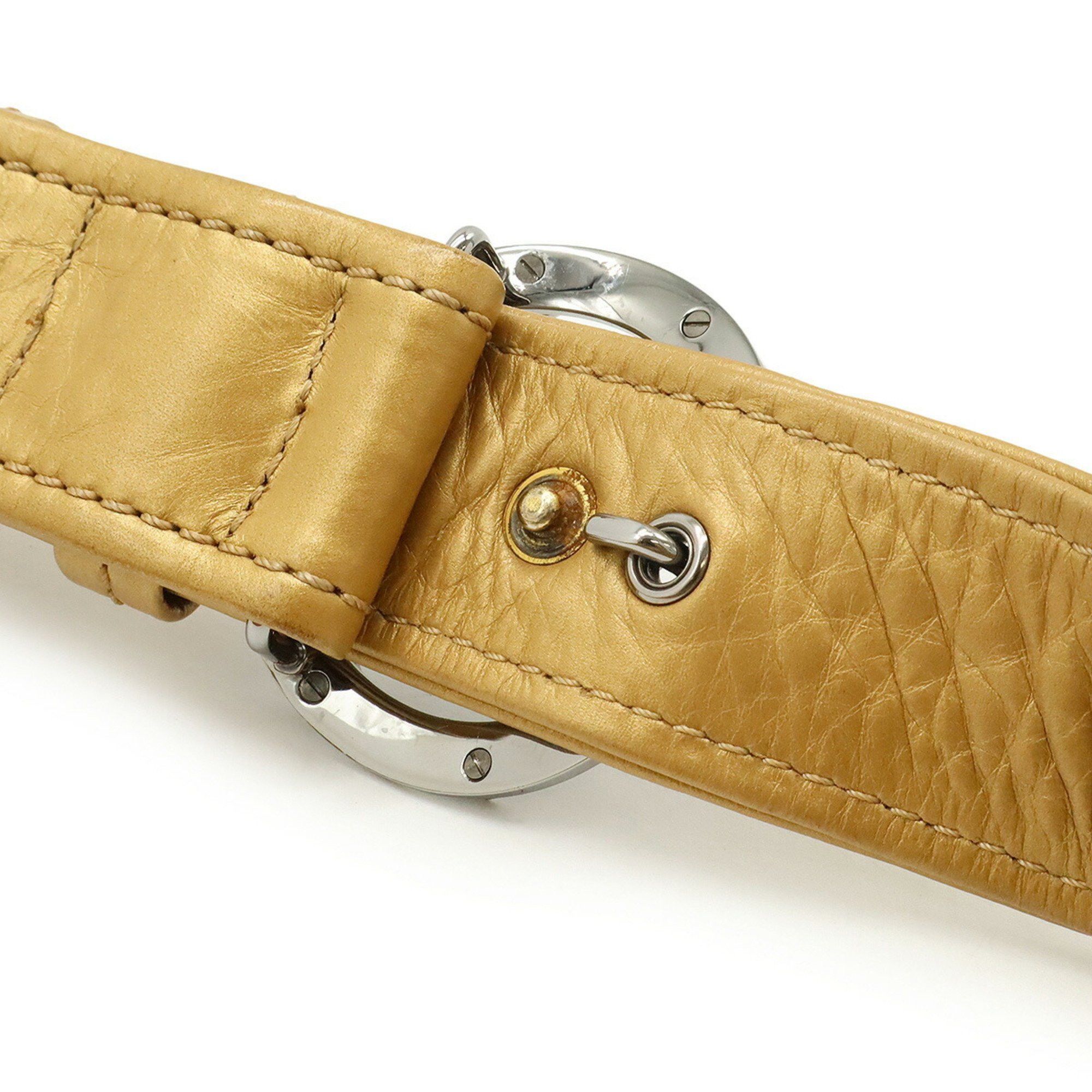 Chanel Chanel Shoulder Bag Coco Mark Leather Calf Gold Size ONE SIZE - 7 Thumbnail