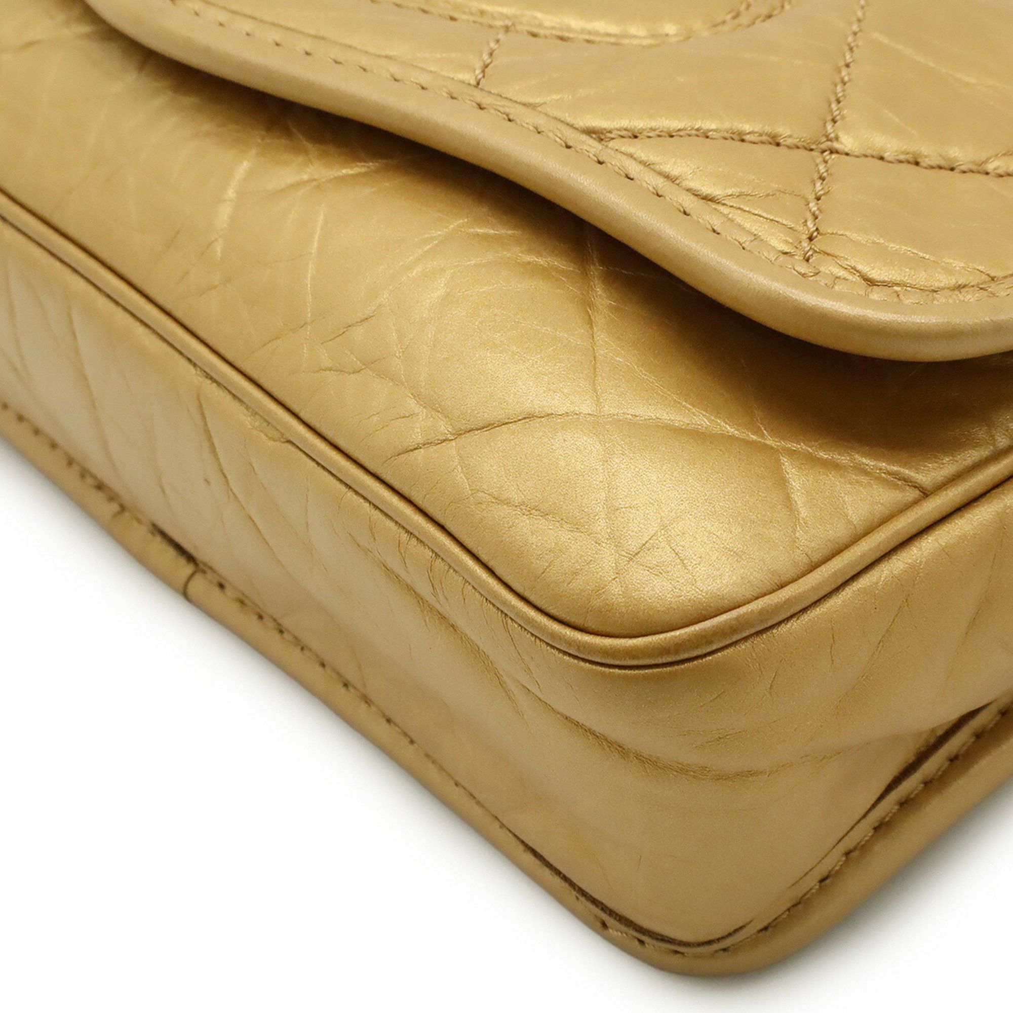 Chanel Chanel Shoulder Bag Coco Mark Leather Calf Gold Size ONE SIZE - 4 Thumbnail