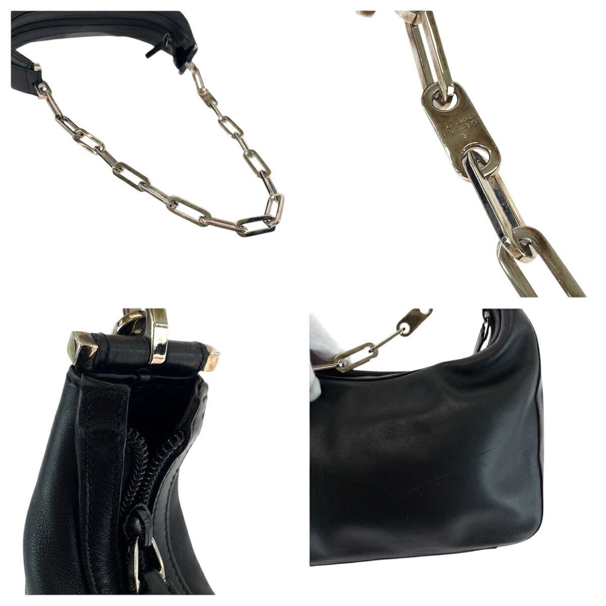 Gucci Gucci Gucci Hobo Leather Chain Shoulder Bag Leather Shoulder Bag 0013873 DUTY FREE for USA Size ONE SIZE - 5 Thumbnail