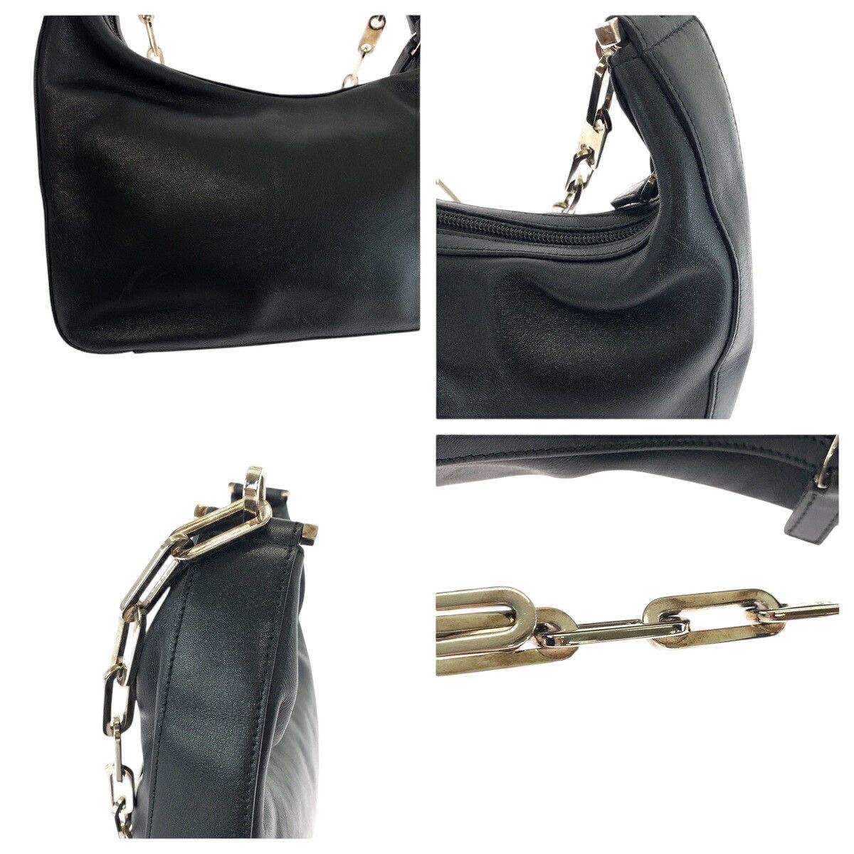 Gucci Gucci Gucci Hobo Leather Chain Shoulder Bag Leather Shoulder Bag 0013873 DUTY FREE for USA Size ONE SIZE - 6 Thumbnail