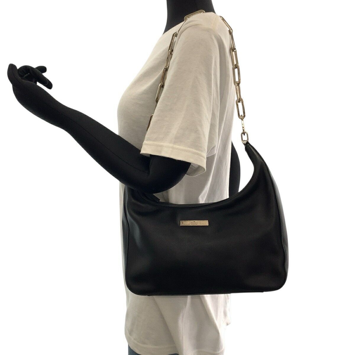 Gucci Gucci Gucci Hobo Leather Chain Shoulder Bag Leather Shoulder Bag 0013873 DUTY FREE for USA Size ONE SIZE - 7 Thumbnail