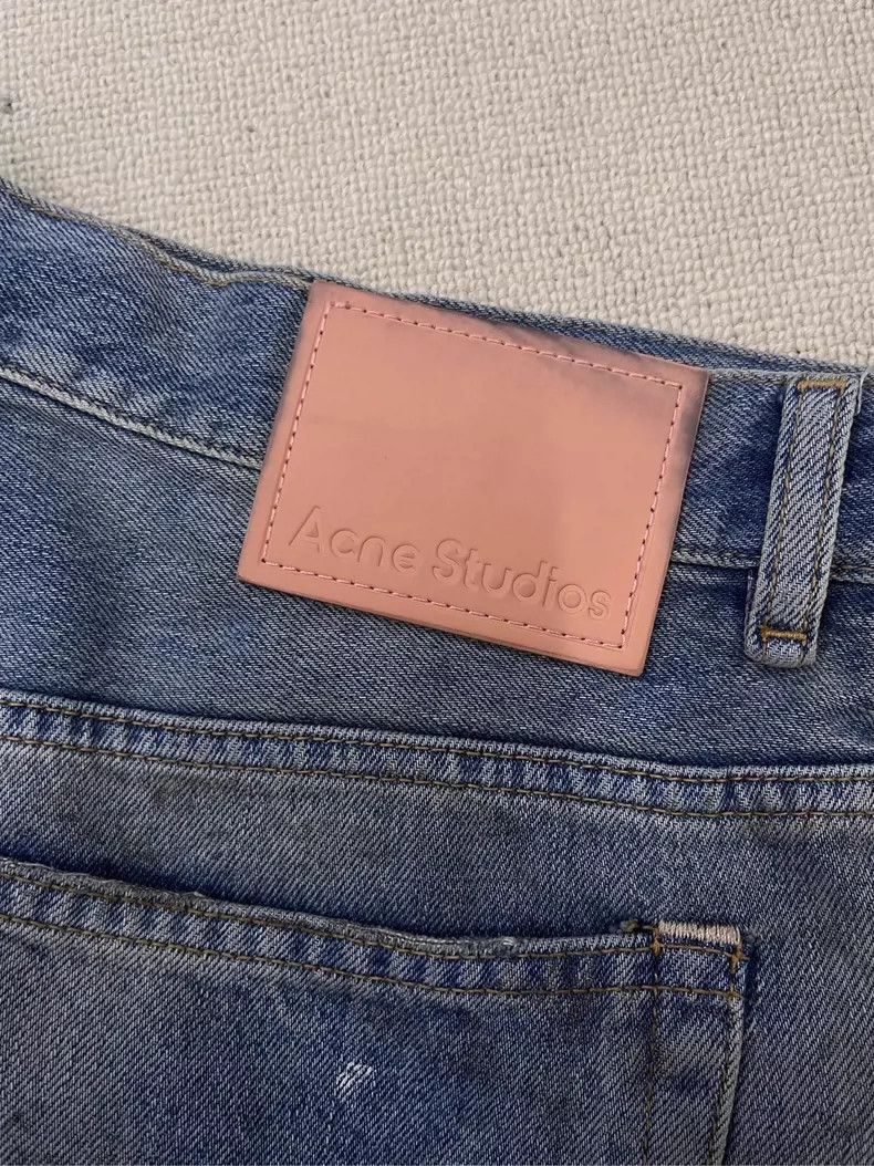 Acne Studios Acne Studios Light Blue Wide Leg Denim Pants Size US 33 - 3 Thumbnail