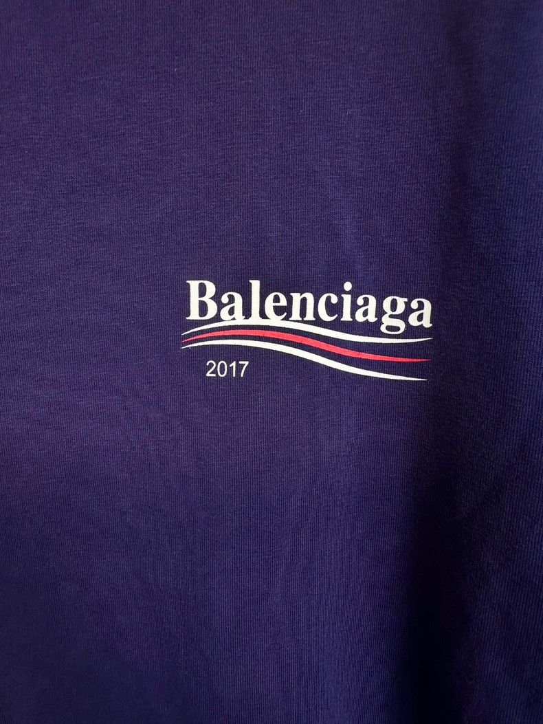 Balenciaga Balenciaga Blue Purple Wave Short Sleeve Shirt Size US XS / EU 42 / 0 - 2 Thumbnail
