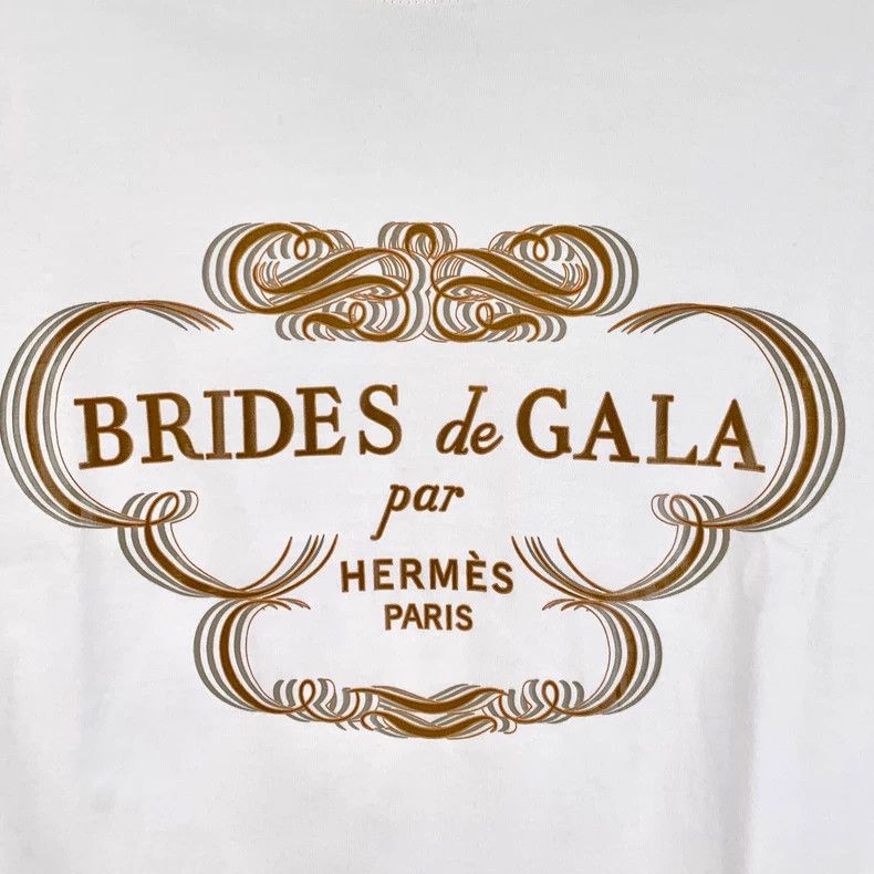 Hermes Hermes White Letter Print Cotton T-Shirt Size US XXS / EU 40 - 4 Thumbnail