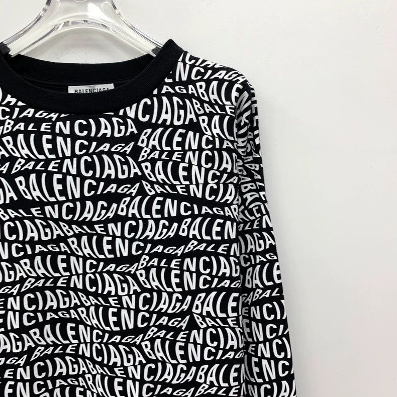 Balenciaga Balenciaga Black Logo Print Long Sleeve Sweatshirt Size US XS / EU 42 / 0 - 3 Thumbnail