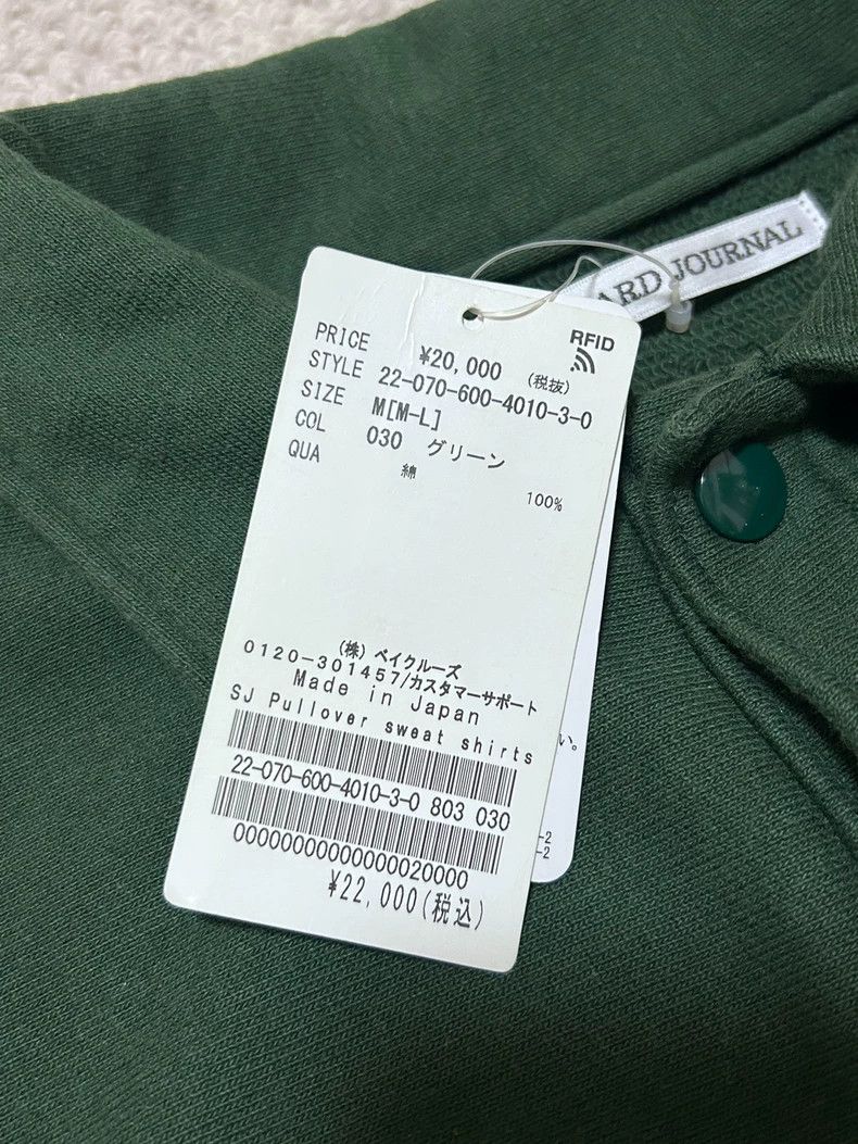 Japanese Brand Stylish Green Polo Sweatshirt with Button Closure Size US M / EU 48-50 / 2 - 6 Thumbnail