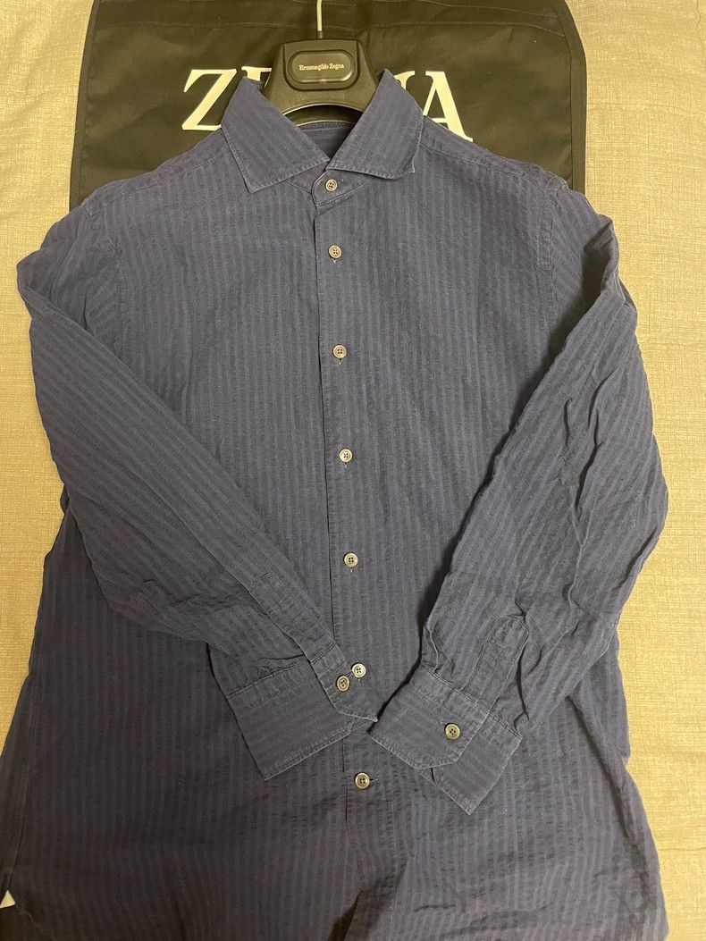 Ermenegildo Zegna Ermenegildo Zegna Long Sleeve Linen Shirt Size US M / EU 48-50 / 2 - 6 Thumbnail
