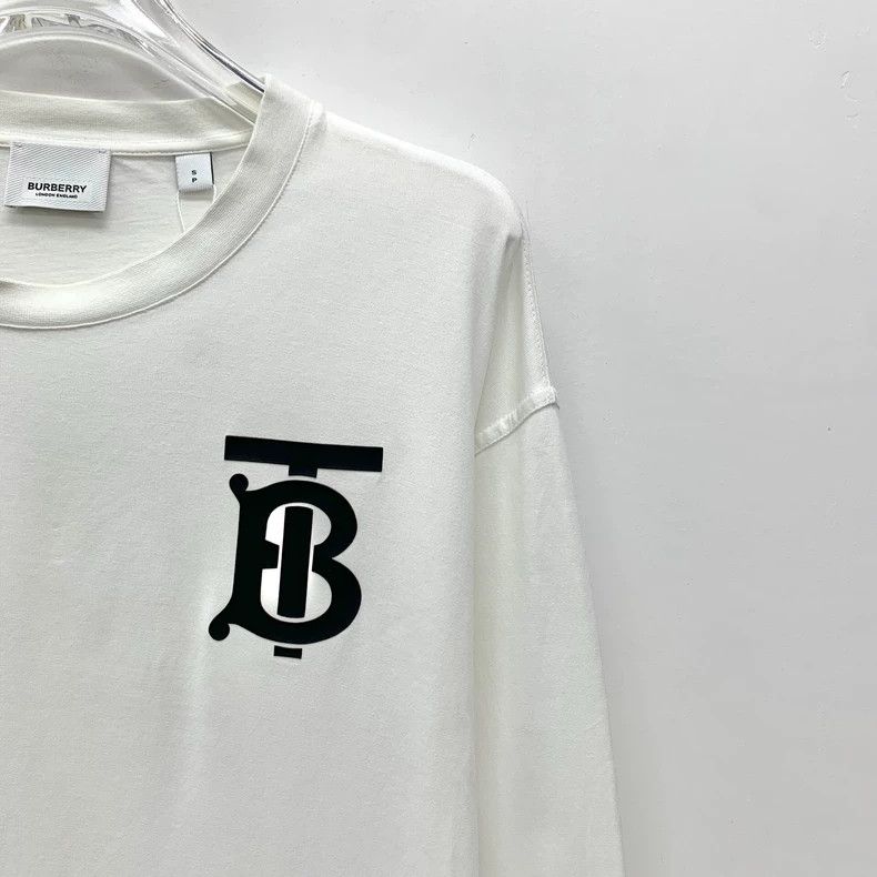 Burberry Burberry White Logo Long Sleeve T-Shirt Size US S / EU 44-46 / 1 - 3 Thumbnail