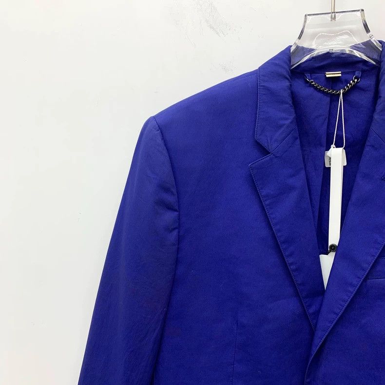 Burberry Burberry Blue Cotton Long Sleeve Blazer Size US M / EU 48-50 / 2 - 3 Thumbnail