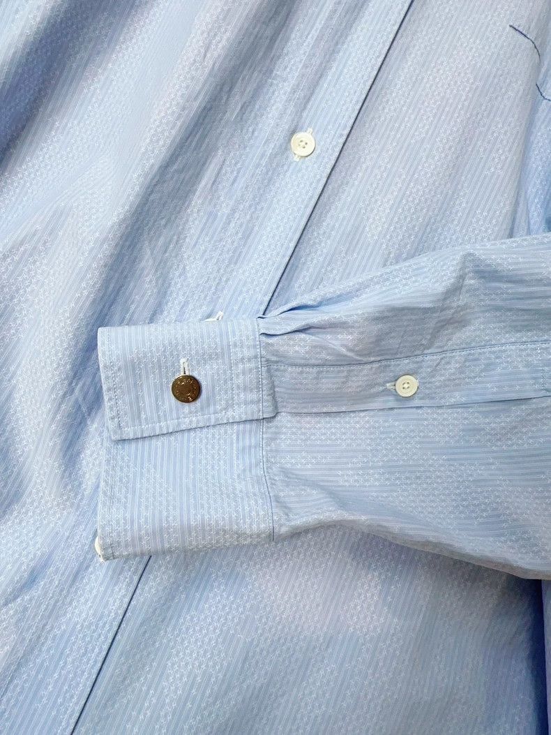 Hermes Hermes Blue Striped Long Sleeve Shirt Size US M / EU 48-50 / 2 - 5 Thumbnail