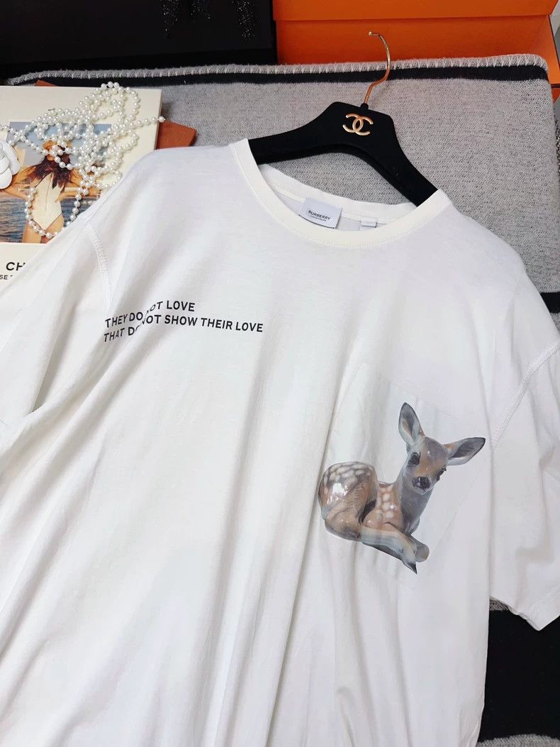 Burberry Burberry White Deer Pattern Short Sleeve T-shirt Size US M / EU 48-50 / 2 - 3 Thumbnail