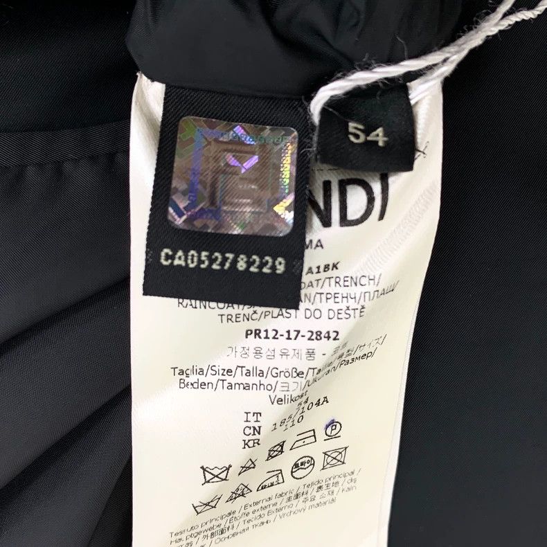 Fendi Fendi Black Logo Embroidered Long Sleeve Jacket Size US XL / EU 56 / 4 - 6 Thumbnail
