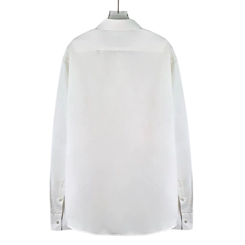 Burberry Burberry White Cotton Long Sleeve Button-Up Shirt Size US L / EU 52-54 / 3 - 2 Thumbnail