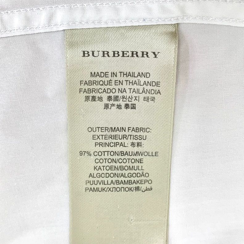Burberry Burberry White Cotton Long Sleeve Button-Up Shirt Size US L / EU 52-54 / 3 - 6 Thumbnail