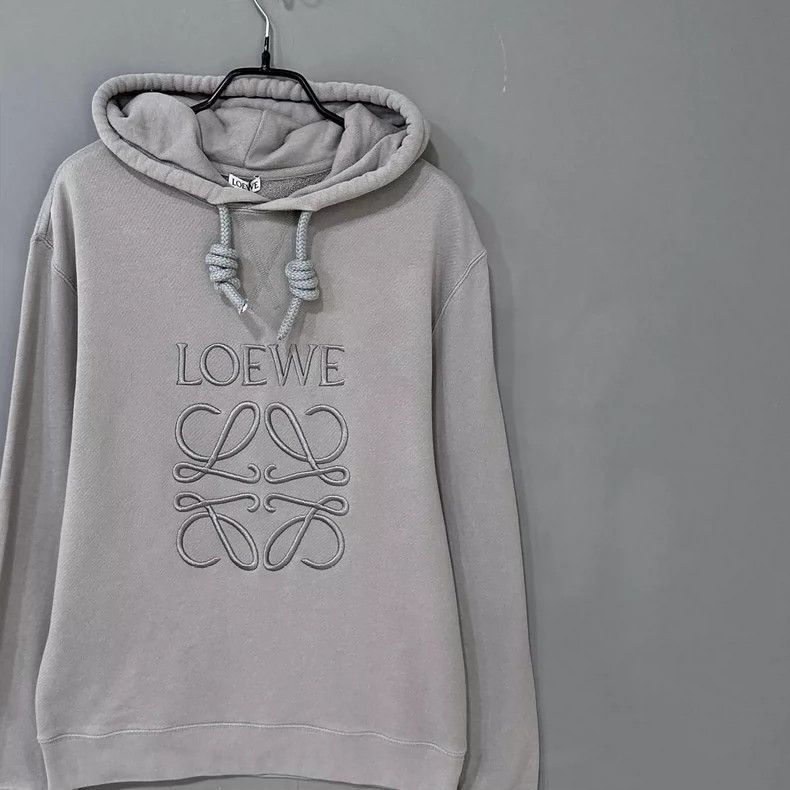 Loewe LOEWE Embroidered Logo Hoodie in Gray Size US S / EU 44-46 / 1 - 2 Thumbnail
