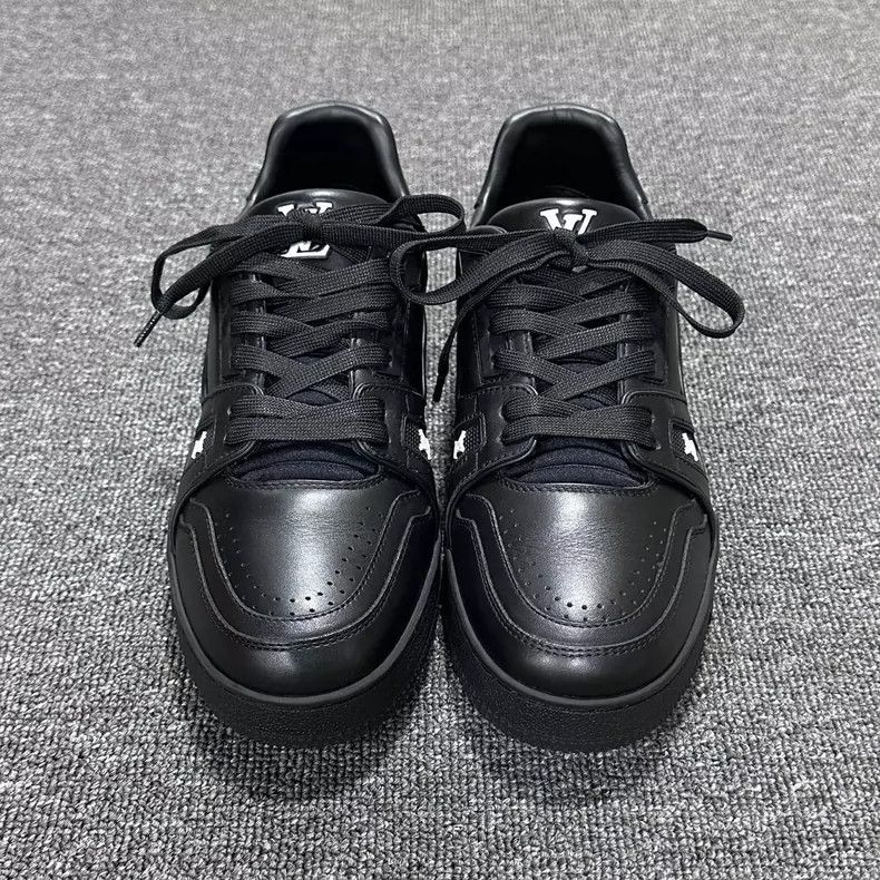 Miu Miu Black Leather Sneakers with Logo Design Size US 10 / EU 43 - 2 Thumbnail