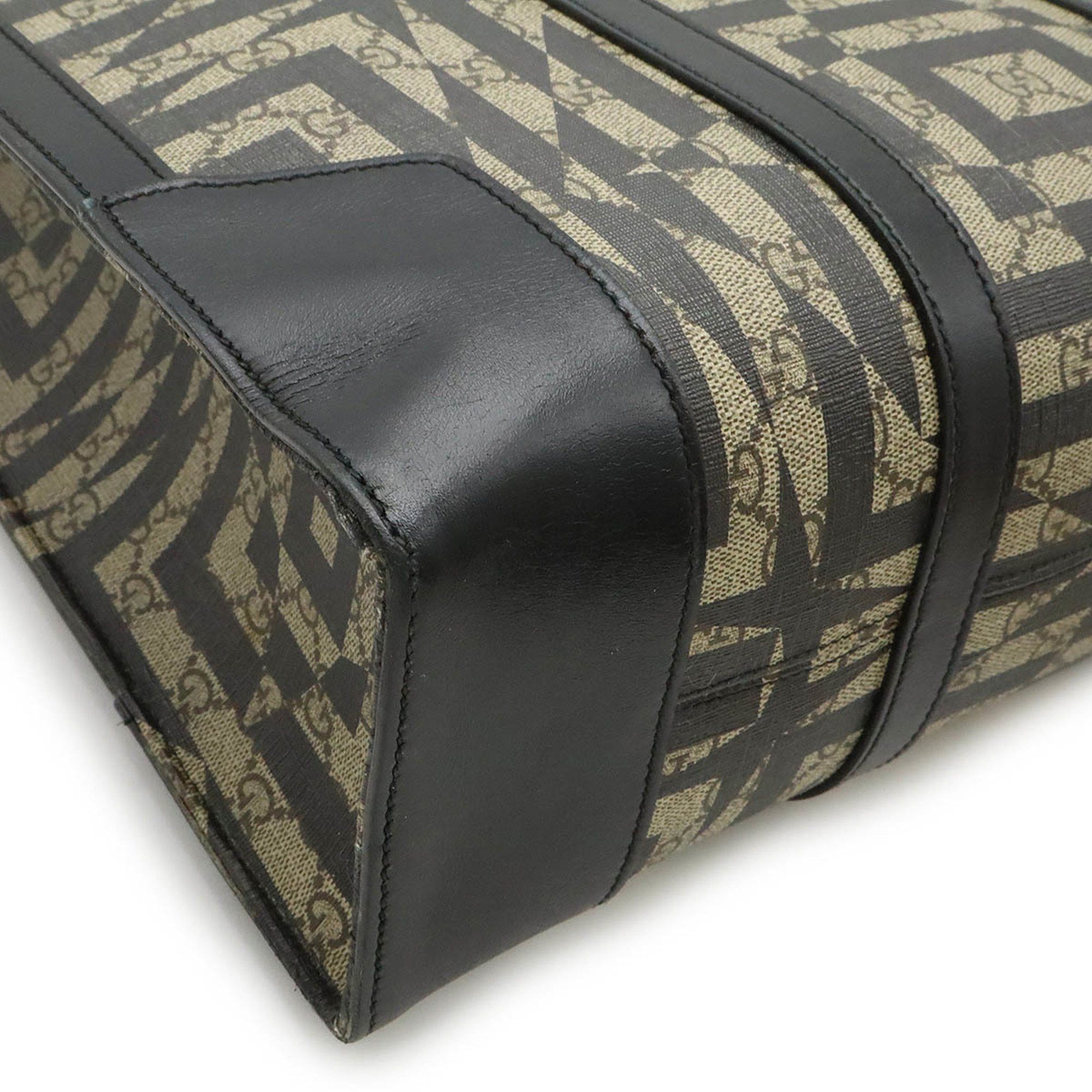 Gucci GUCCI GG Kaleidoscope Tote Bag Shoulder PVC Leather Beige Black 406387 Size ONE SIZE - 4 Thumbnail