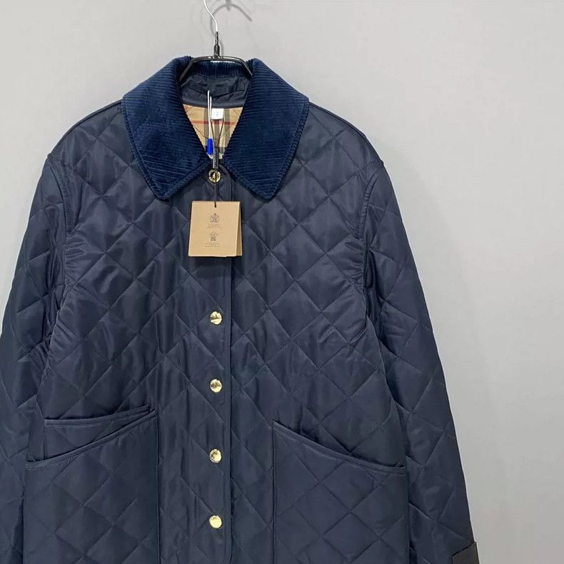 Burberry Navy Blue Quilted Cotton Jacket by Burberry Size US S / EU 44-46 / 1 - 2 Thumbnail