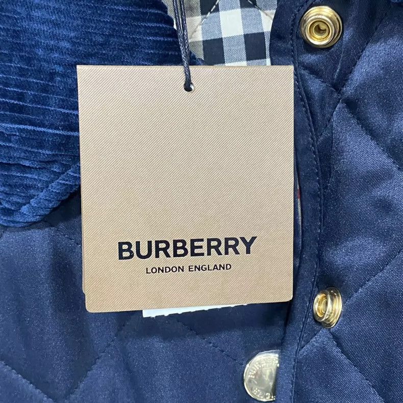 Burberry Navy Blue Quilted Cotton Jacket by Burberry Size US S / EU 44-46 / 1 - 6 Thumbnail