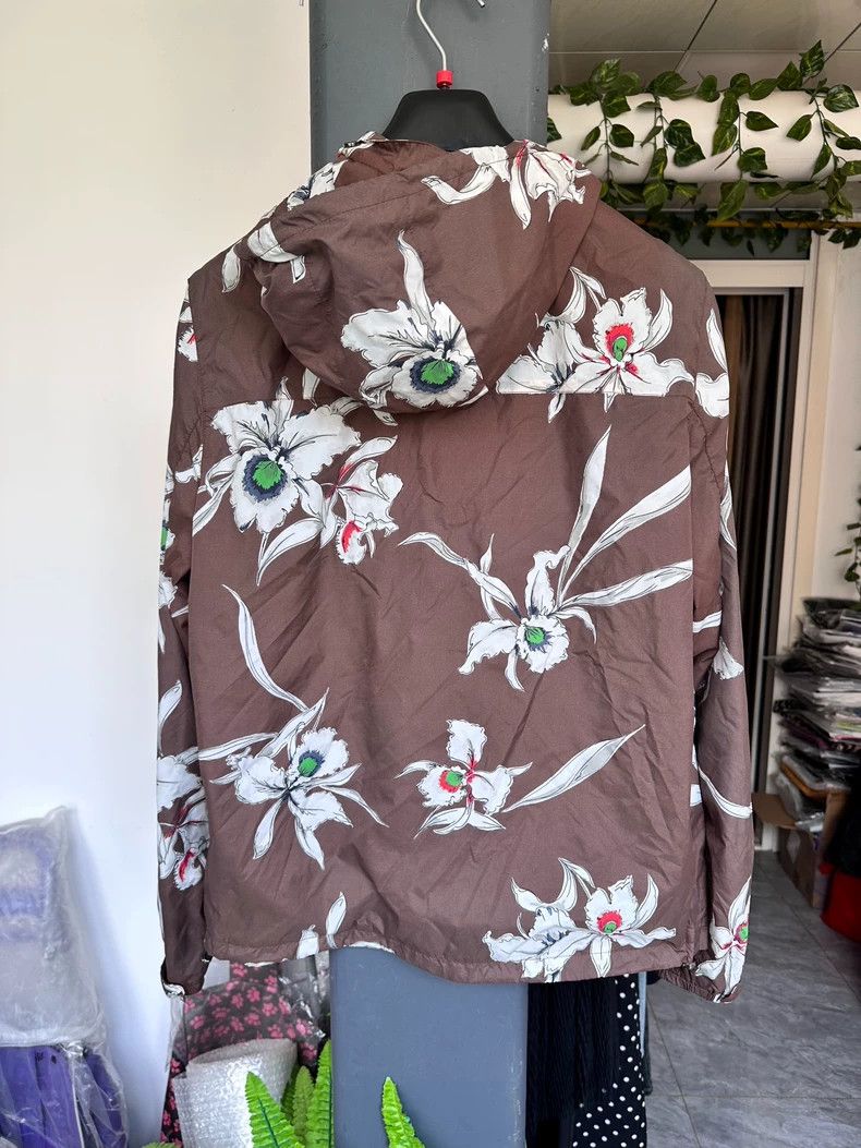 Valentino Valentino Brown Floral Hooded Jacket Size US L / EU 52-54 / 3 - 8 Thumbnail