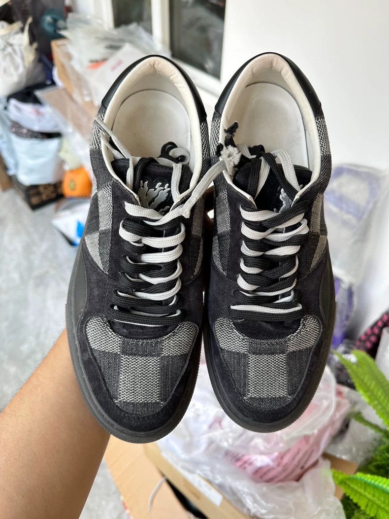 Louis Vuitton Louis Vuitton Black and White Checkered Sneakers Size US 7 / EU 40 - 6 Thumbnail