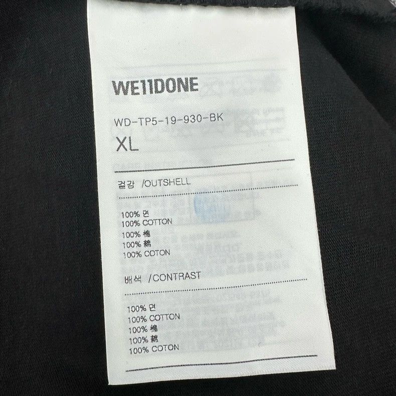 WE11DONE Black Logo Short Sleeve T-Shirt