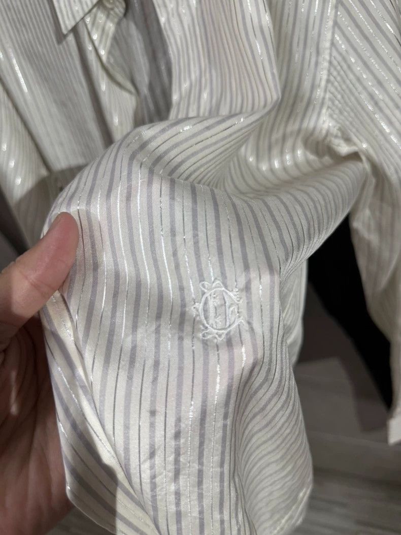Dior Elegant Dior Silk Striped Long Sleeve Shirt Size US M / EU 48-50 / 2 - 5 Thumbnail