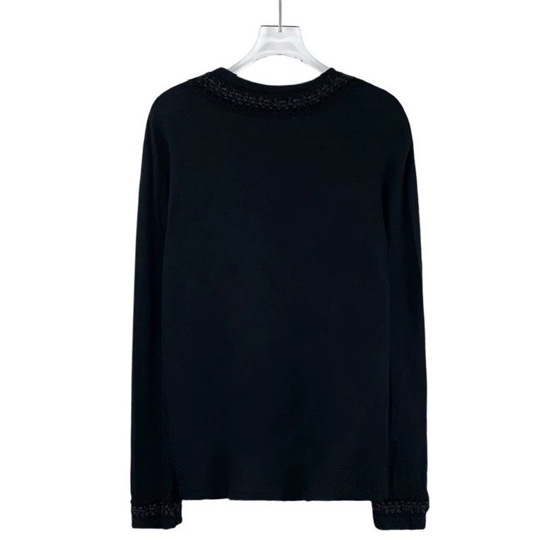 Chanel Chanel Black Knit Long Sleeve Pullover Sweater Size US M / EU 48-50 / 2 - 2 Thumbnail