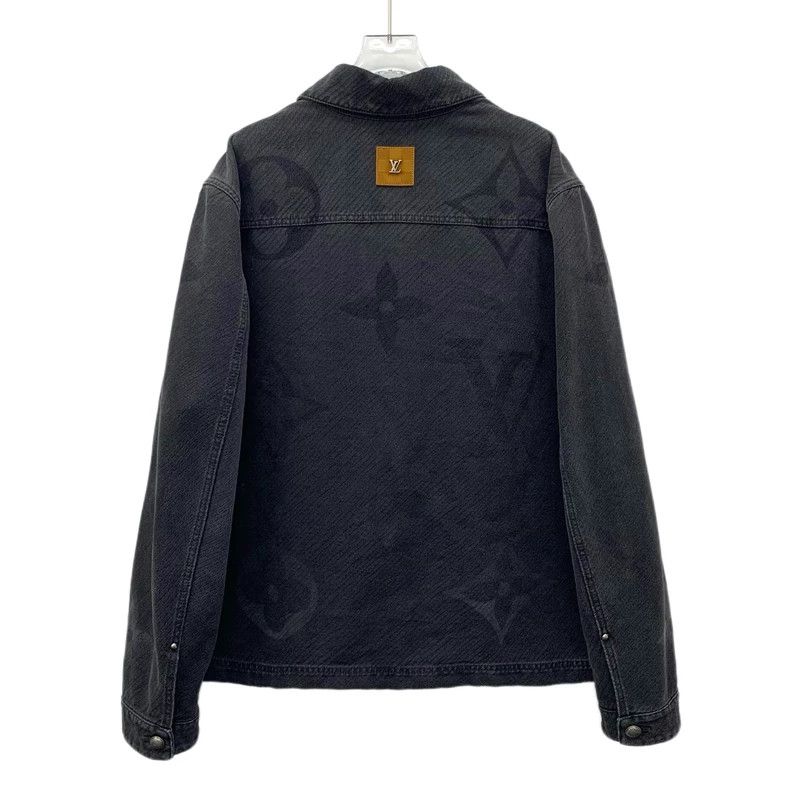 Louis Vuitton Louis Vuitton Black Gray Logo Denim Jacket Size US L / EU 52-54 / 3 - 2 Thumbnail