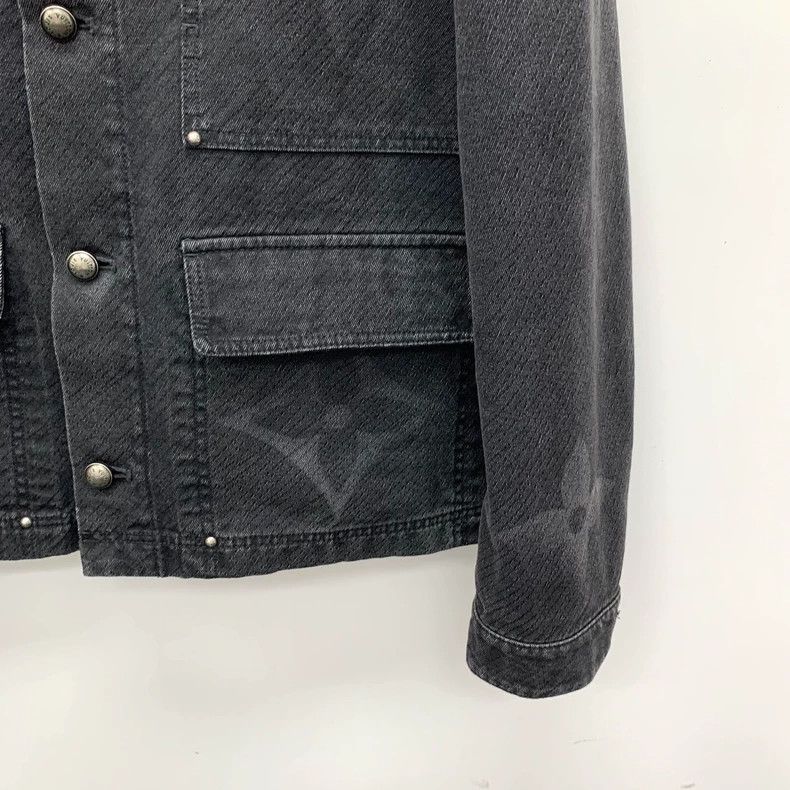 Louis Vuitton Louis Vuitton Black Gray Logo Denim Jacket Size US L / EU 52-54 / 3 - 4 Thumbnail
