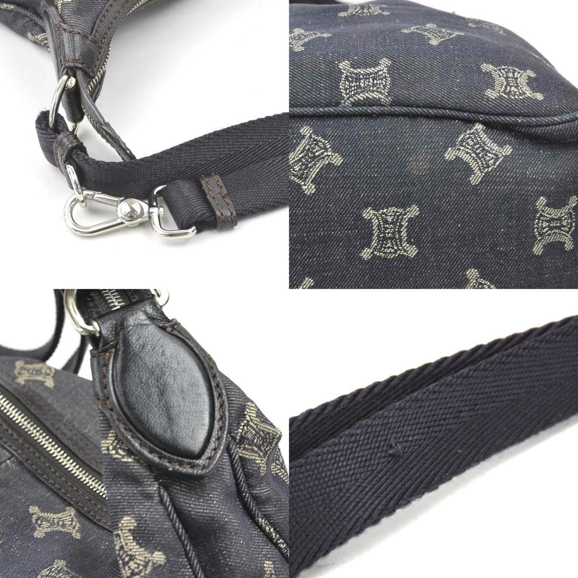 Celine CELINE Shoulder Bag Denim Indigo Blue Silver Women's e60351g Size ONE SIZE - 4 Thumbnail