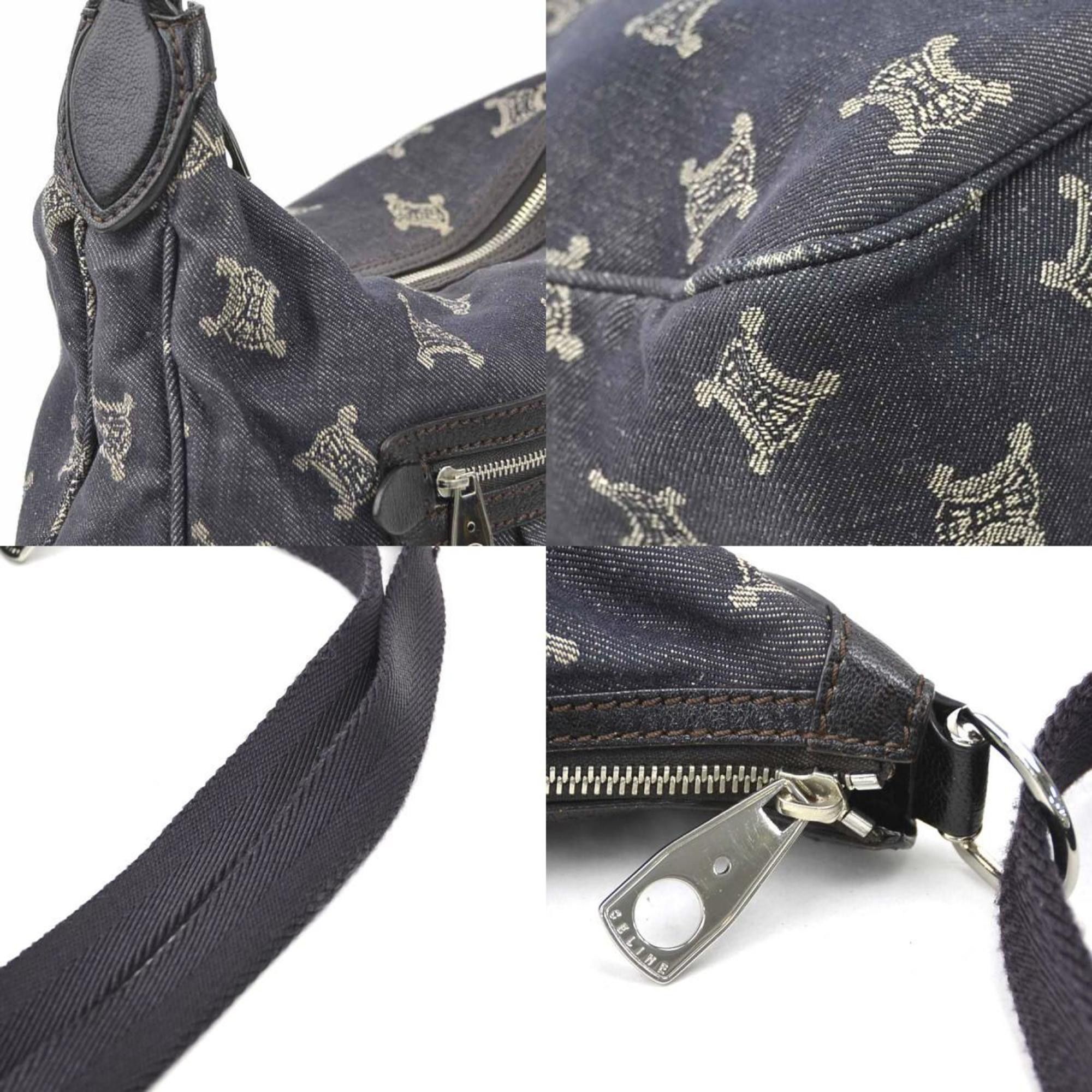 Celine CELINE Shoulder Bag Denim Indigo Blue Silver Women's e60351g Size ONE SIZE - 3 Thumbnail
