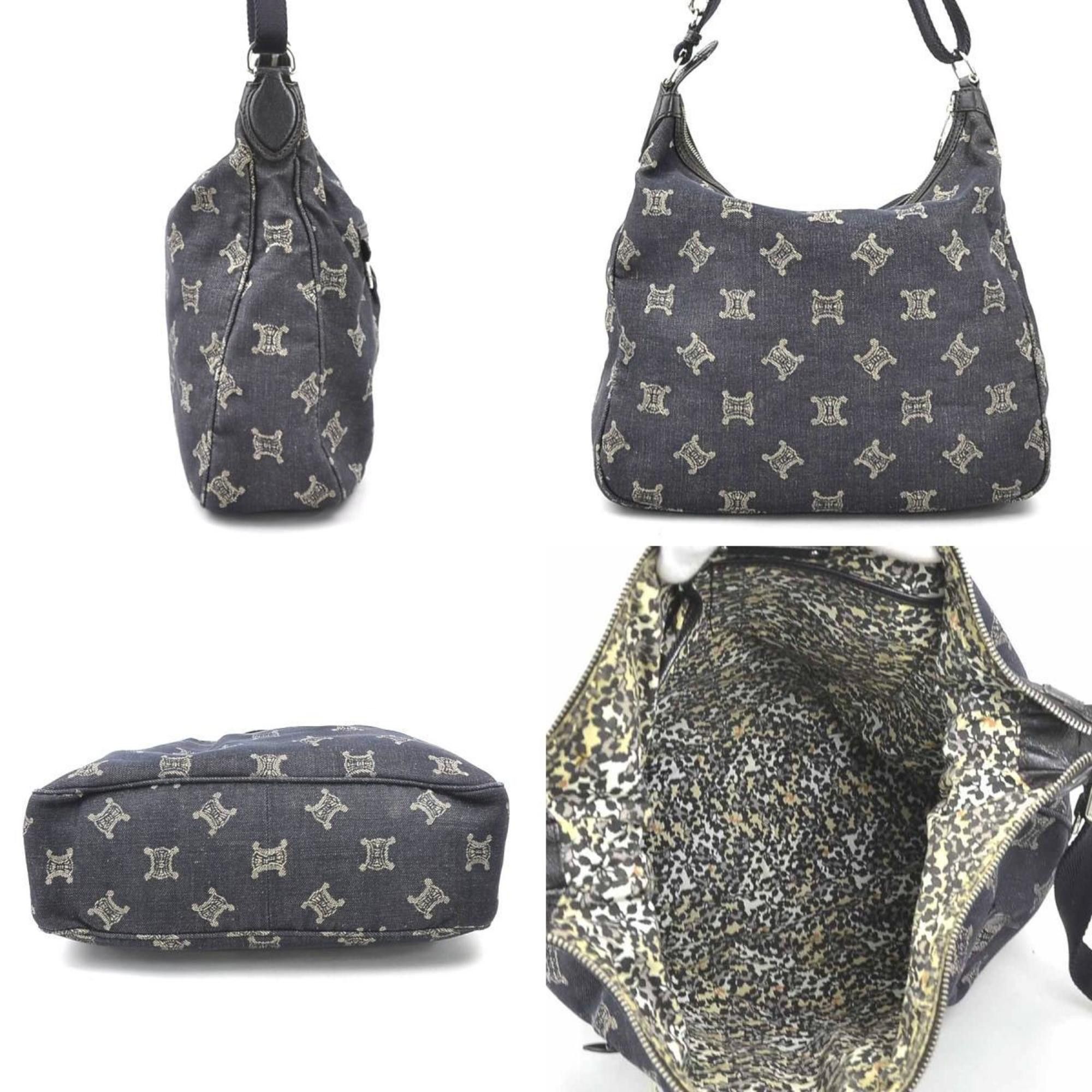 Celine CELINE Shoulder Bag Denim Indigo Blue Silver Women's e60351g Size ONE SIZE - 2 Thumbnail