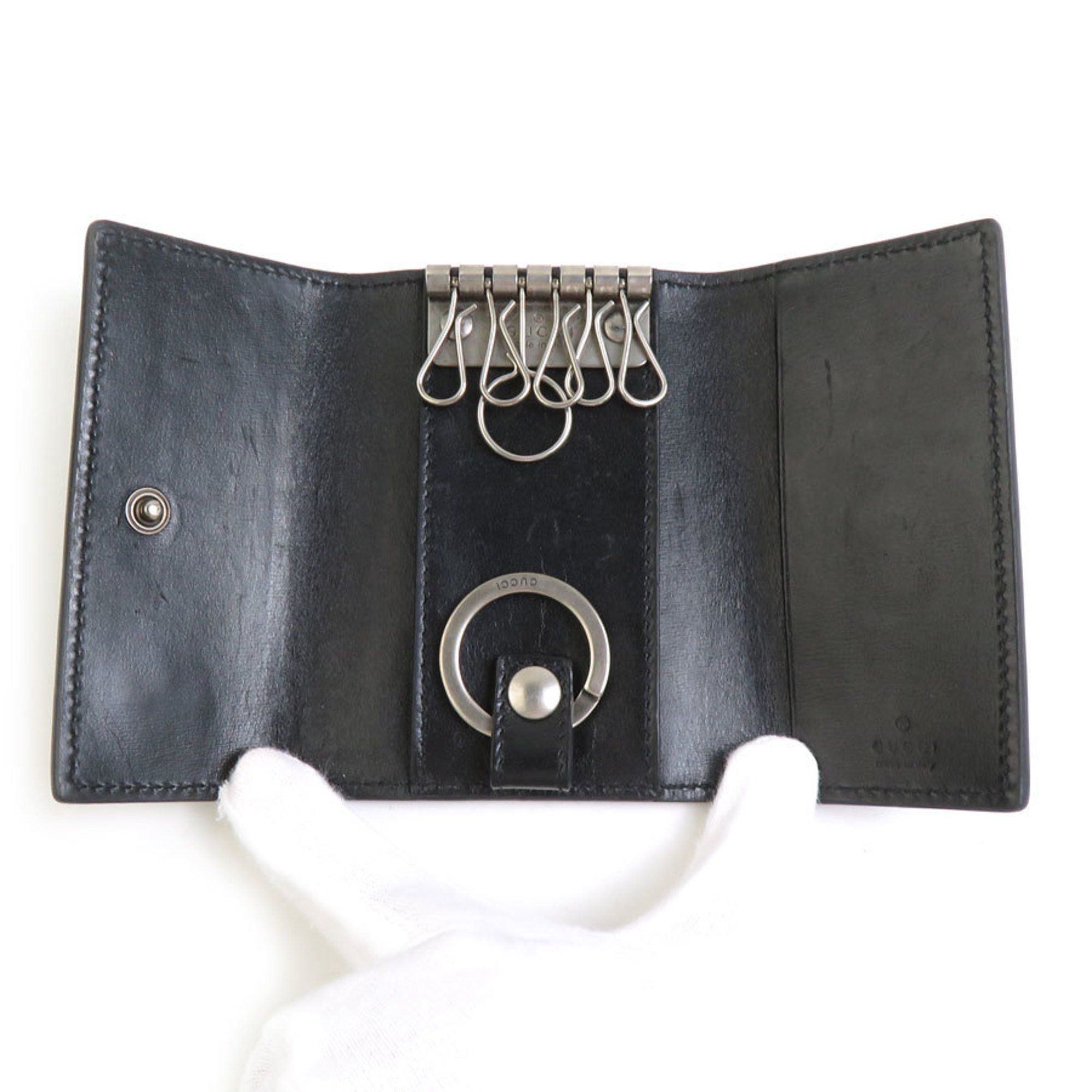 Gucci GUCCI Key Case Leather Black Men's Women's 435305 56107a Size ONE SIZE - 3 Thumbnail