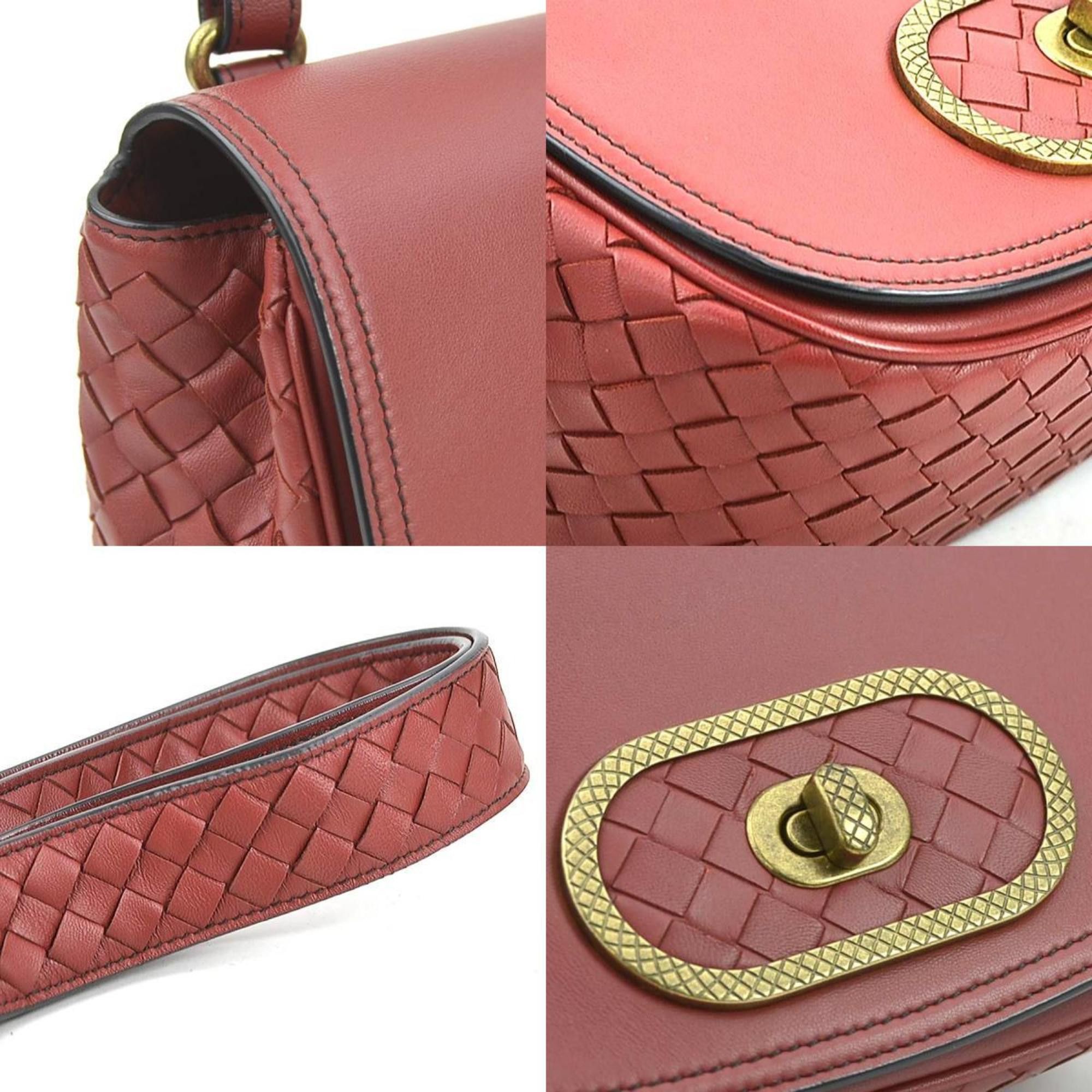 Bottega Veneta Bottega Veneta Shoulder Bag Intrecciato Leather Red Women's 90111k Size ONE SIZE - 3 Thumbnail