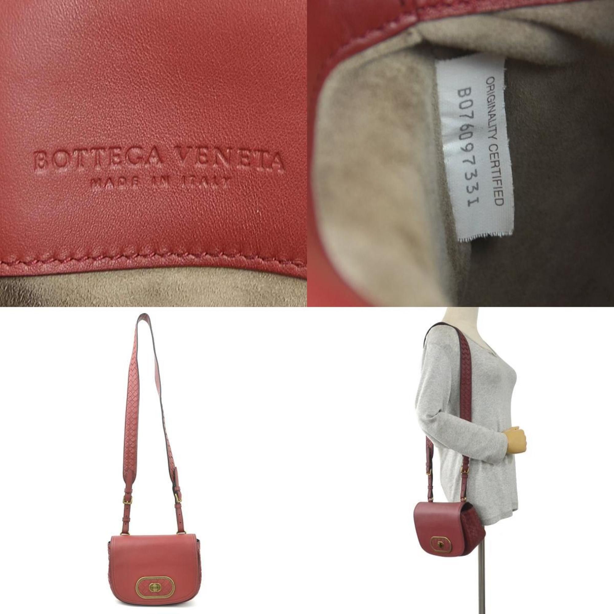 Bottega Veneta Bottega Veneta Shoulder Bag Intrecciato Leather Red Women's 90111k Size ONE SIZE - 5 Thumbnail