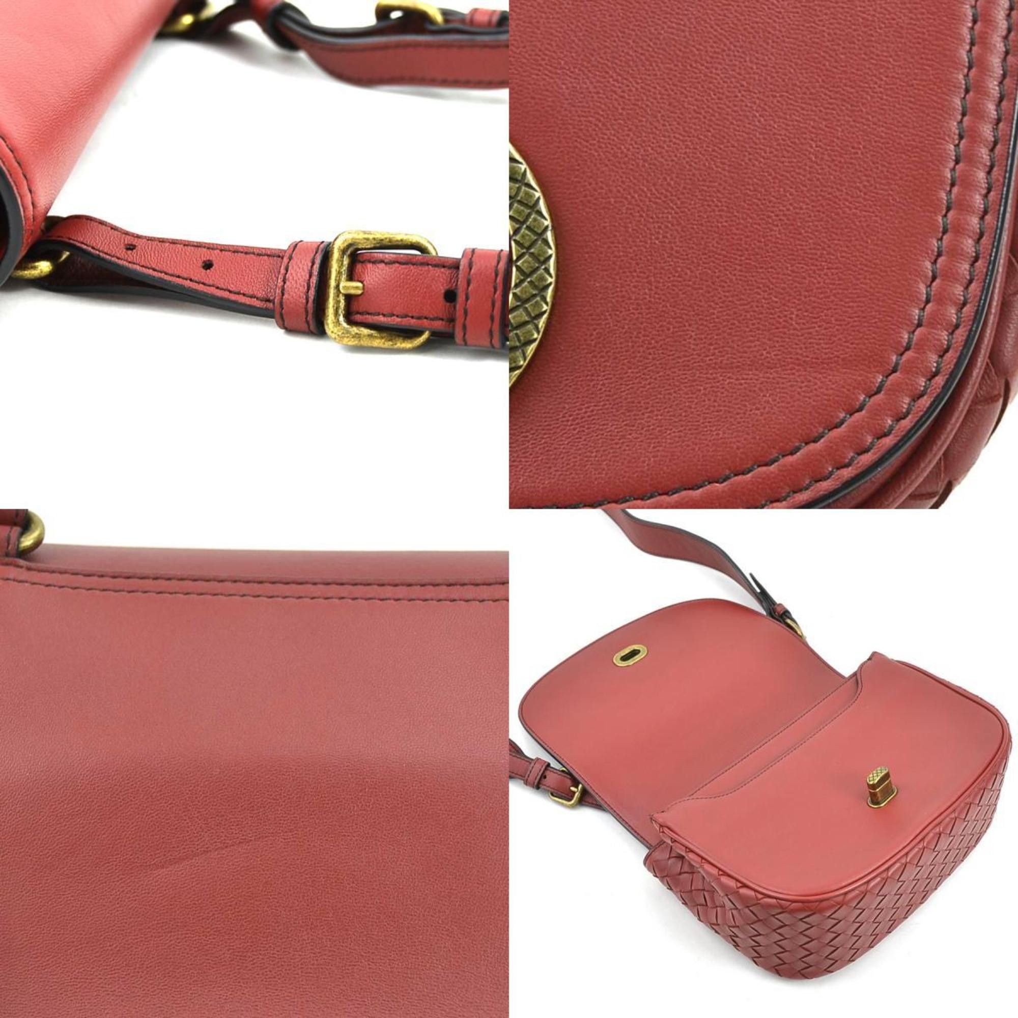Bottega Veneta Bottega Veneta Shoulder Bag Intrecciato Leather Red Women's 90111k Size ONE SIZE - 4 Thumbnail