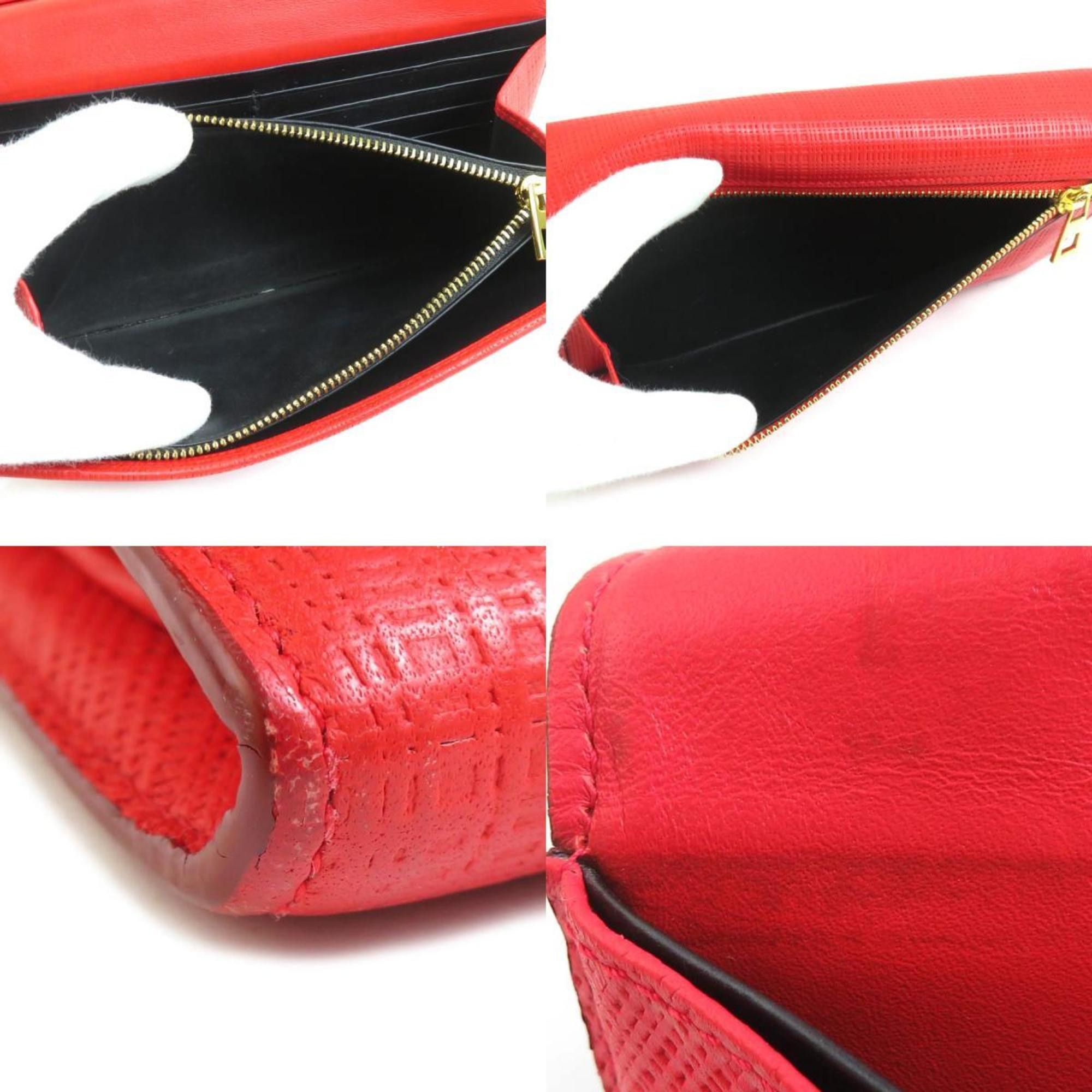Loewe LOEWE Bi-fold Long Wallet Leather Red Women's h31154a Size ONE SIZE - 4 Thumbnail
