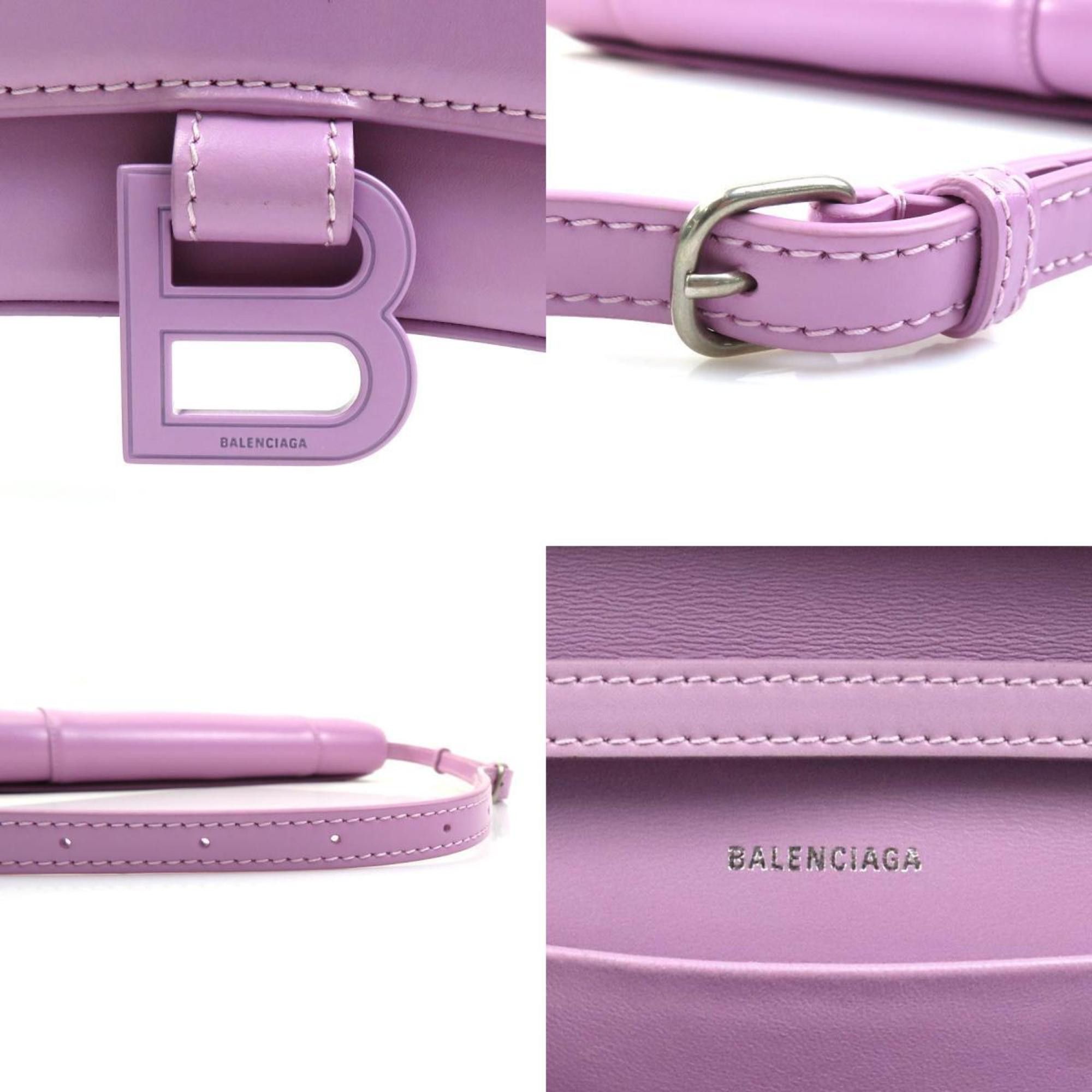 Balenciaga BALENCIAGA shoulder bag Hourglass leather pink purple women's 654942 h31148g Size ONE SIZE - 5 Thumbnail
