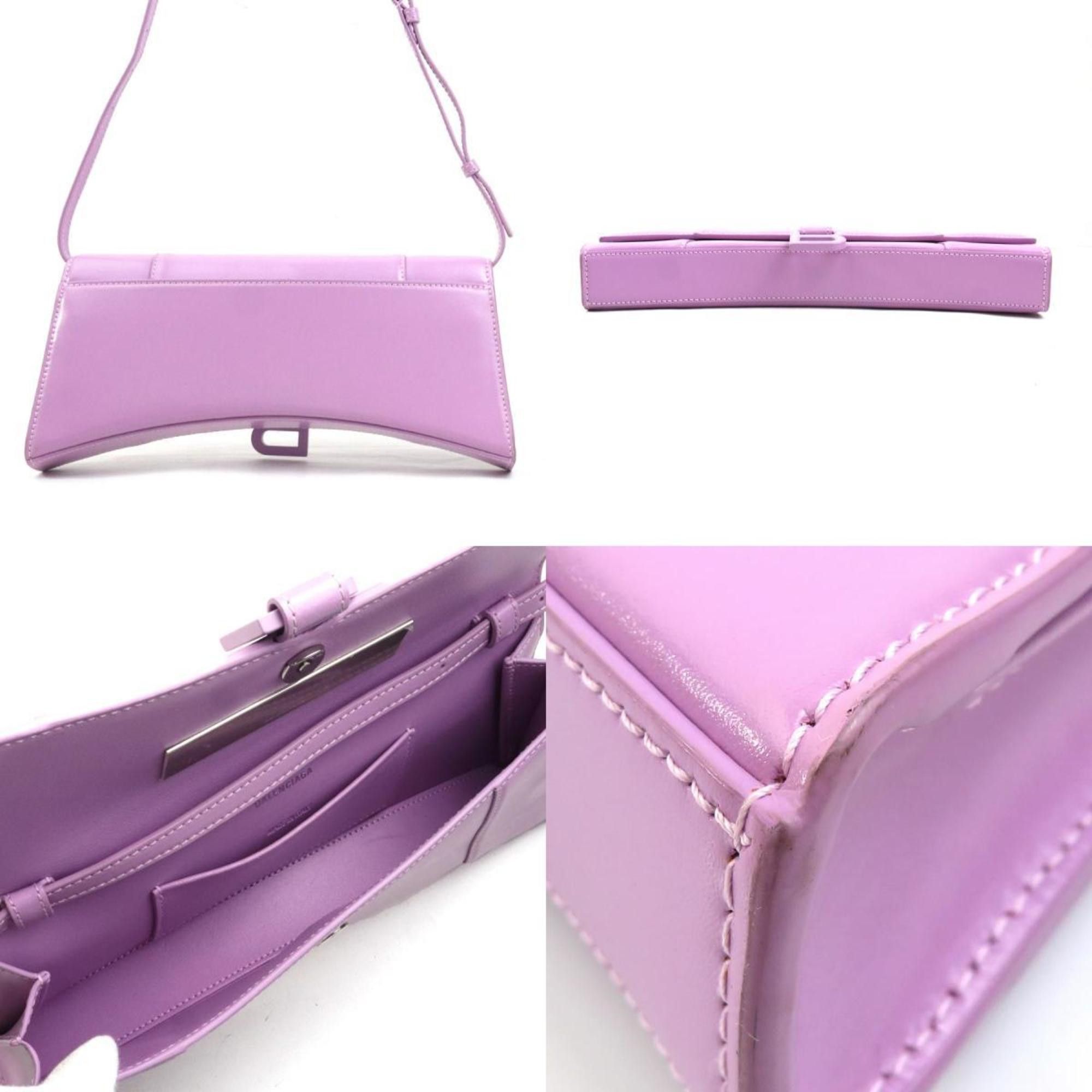 Balenciaga BALENCIAGA shoulder bag Hourglass leather pink purple women's 654942 h31148g Size ONE SIZE - 3 Thumbnail