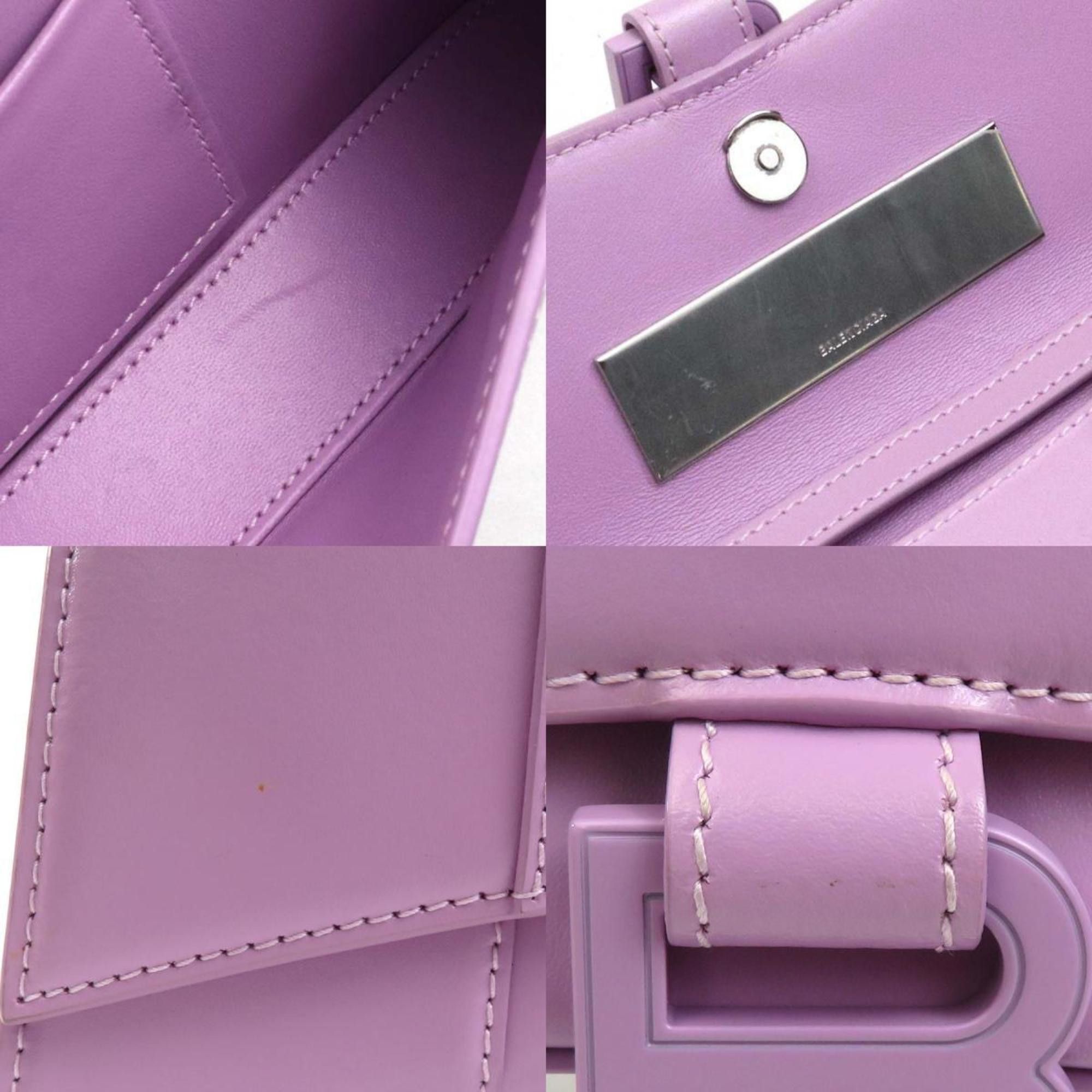 Balenciaga BALENCIAGA shoulder bag Hourglass leather pink purple women's 654942 h31148g Size ONE SIZE - 4 Thumbnail