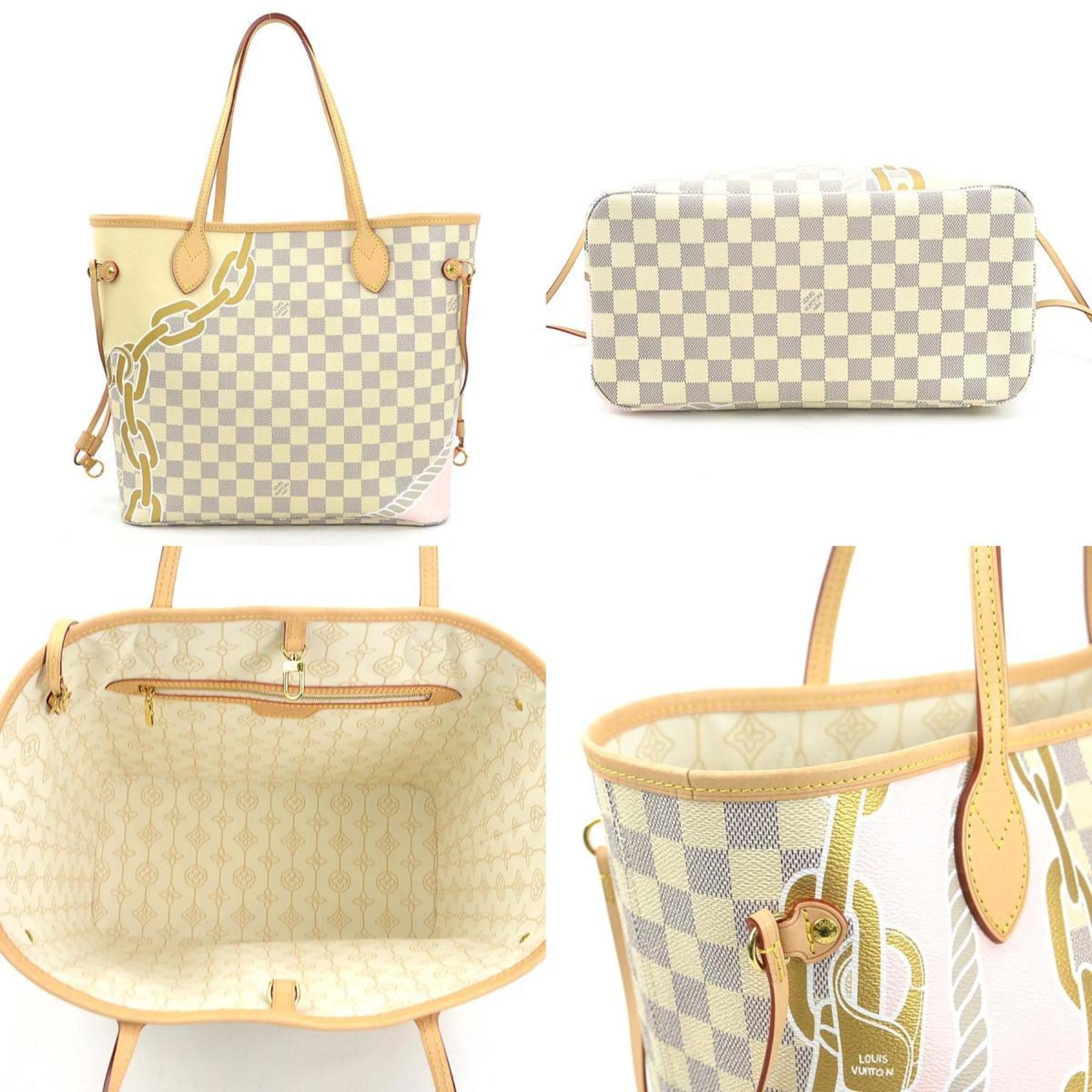 Louis Vuitton LOUIS VUITTON Handbag Nautical Damier Azur Neverfull MM Canvas Ivory Women's N40471 90108a Size ONE SIZE - 3 Thumbnail