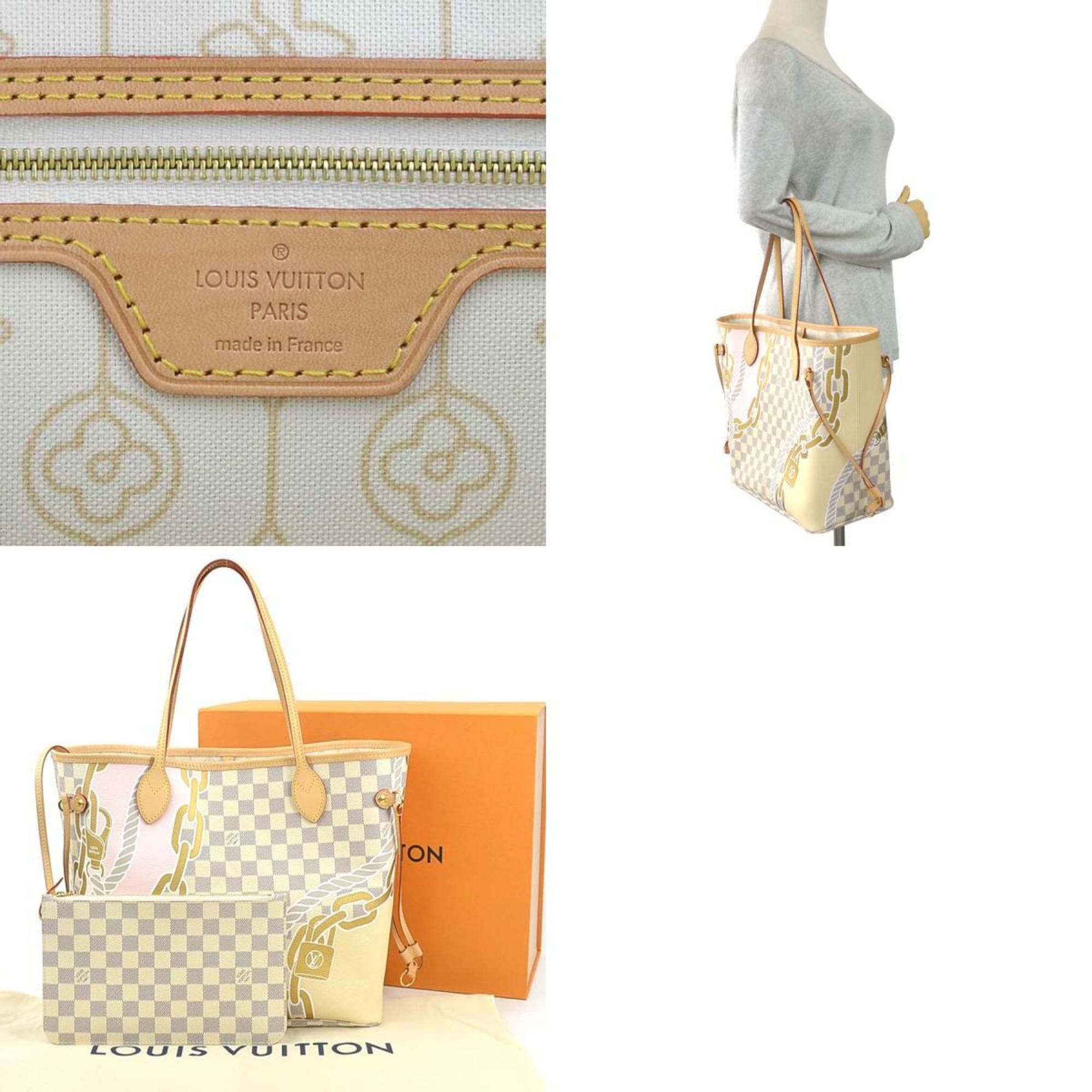 Louis Vuitton LOUIS VUITTON Handbag Nautical Damier Azur Neverfull MM Canvas Ivory Women's N40471 90108a Size ONE SIZE - 5 Thumbnail