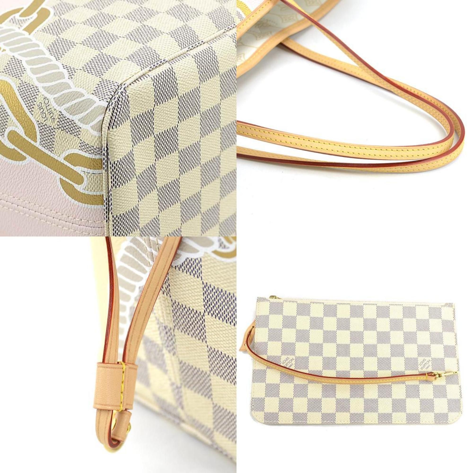 Louis Vuitton LOUIS VUITTON Handbag Nautical Damier Azur Neverfull MM Canvas Ivory Women's N40471 90108a Size ONE SIZE - 4 Thumbnail