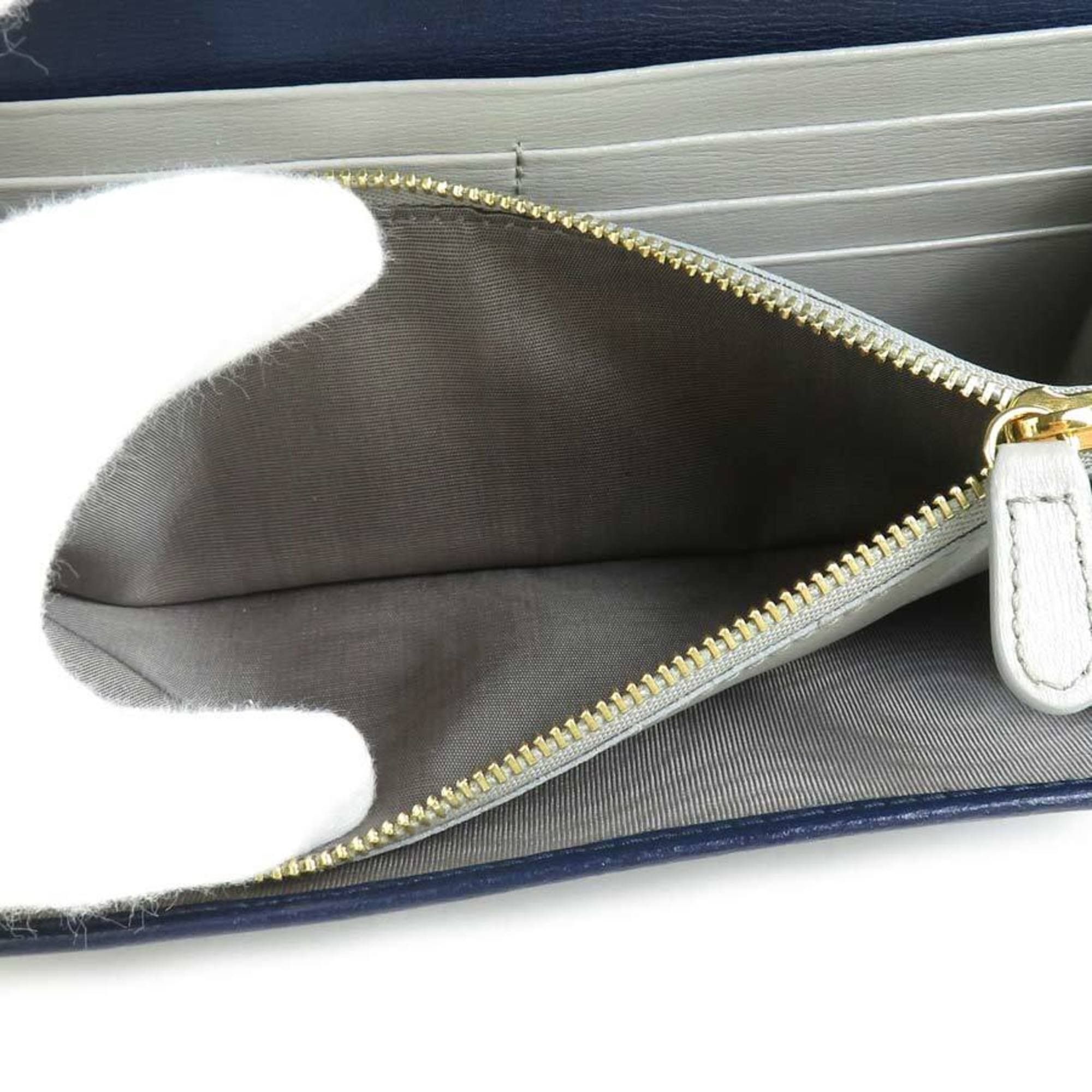 Salvatore Ferragamo Salvatore Ferragamo Long Wallet Gancini Leather Navy Women's 56102a Size ONE SIZE - 4 Thumbnail