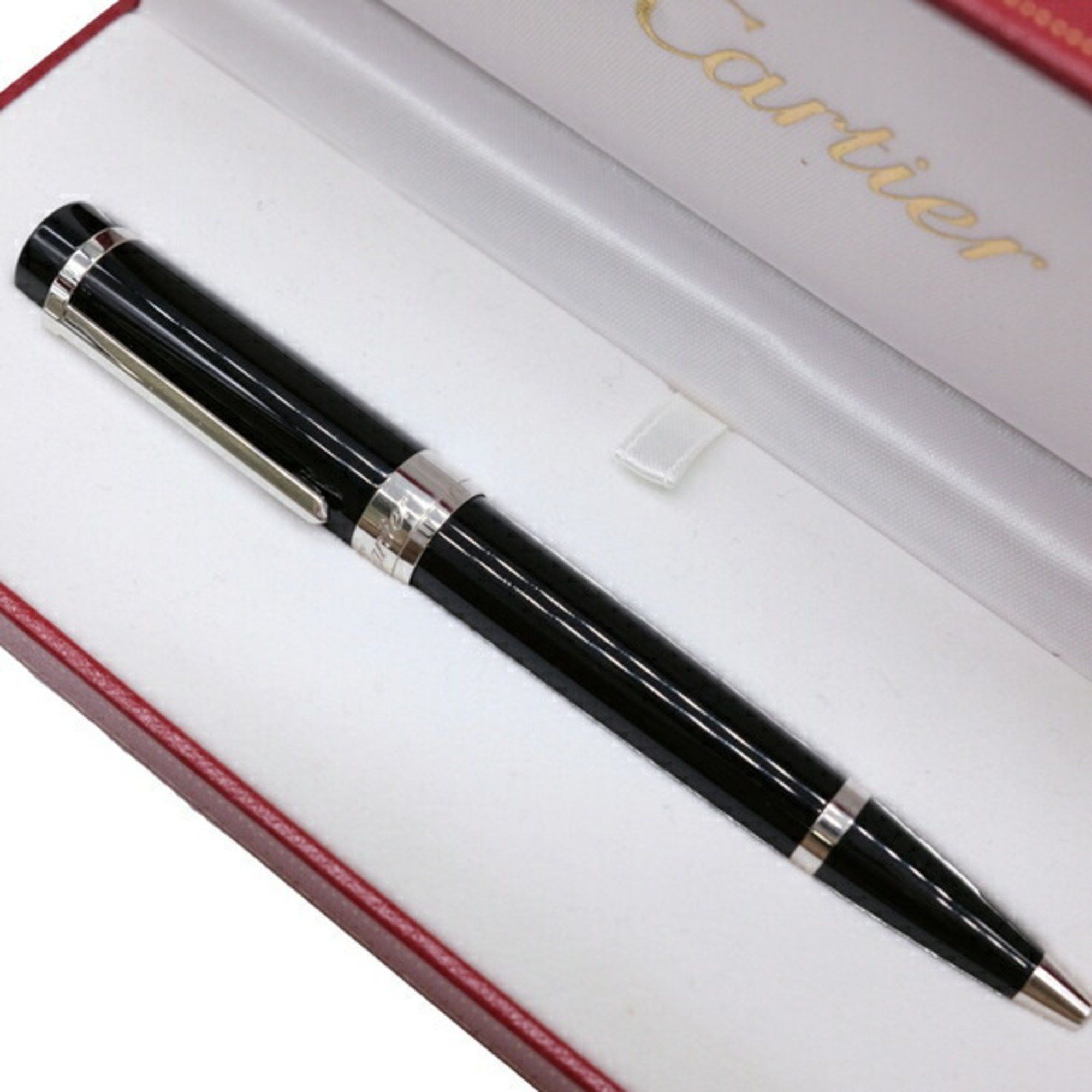 Cartier Cartier Pasha Ballpoint Pen Writing Instrument Twist Black Silver ST220002 Size ONE SIZE - 2 Thumbnail