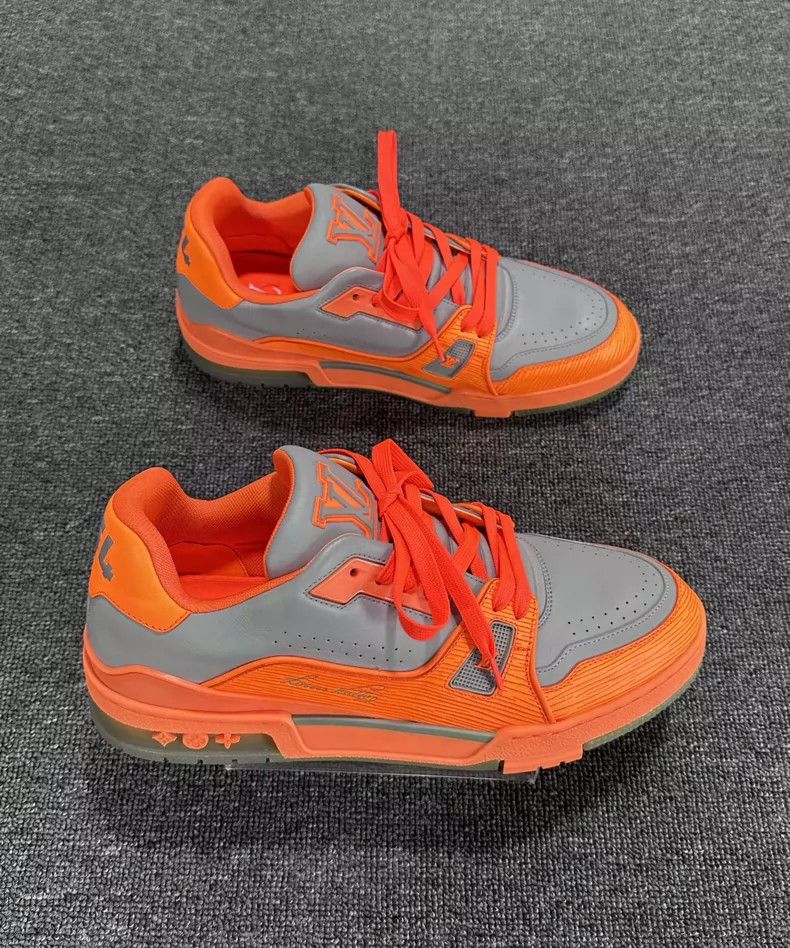 Louis Vuitton Louis Vuitton Orange and Gray Trainer Shoes Size US 9 / EU 42 - 4 Thumbnail