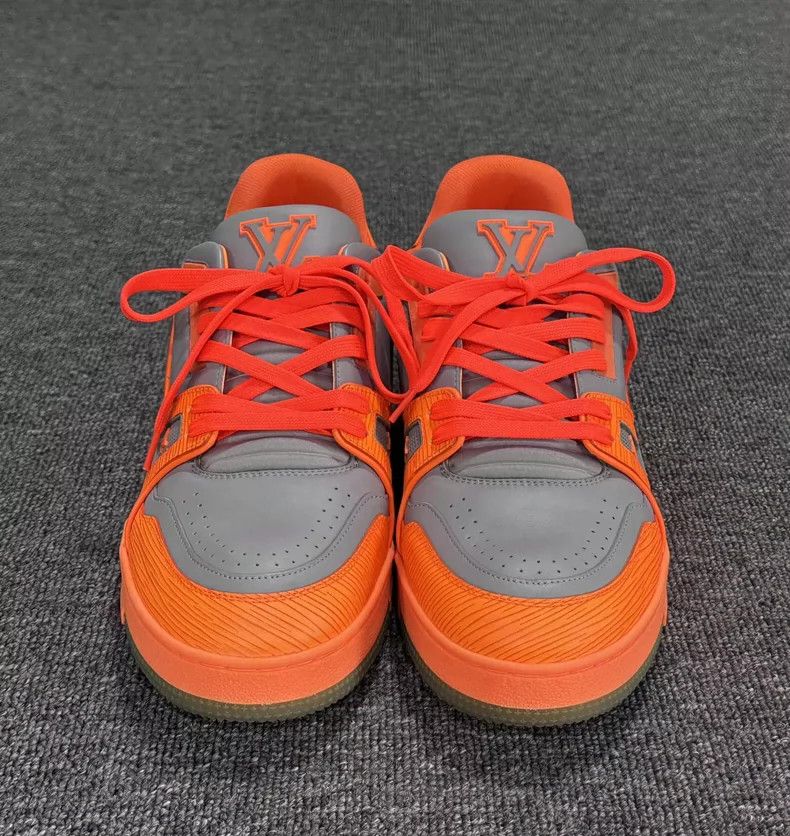 Louis Vuitton Louis Vuitton Orange and Gray Trainer Shoes Size US 9 / EU 42 - 2 Thumbnail